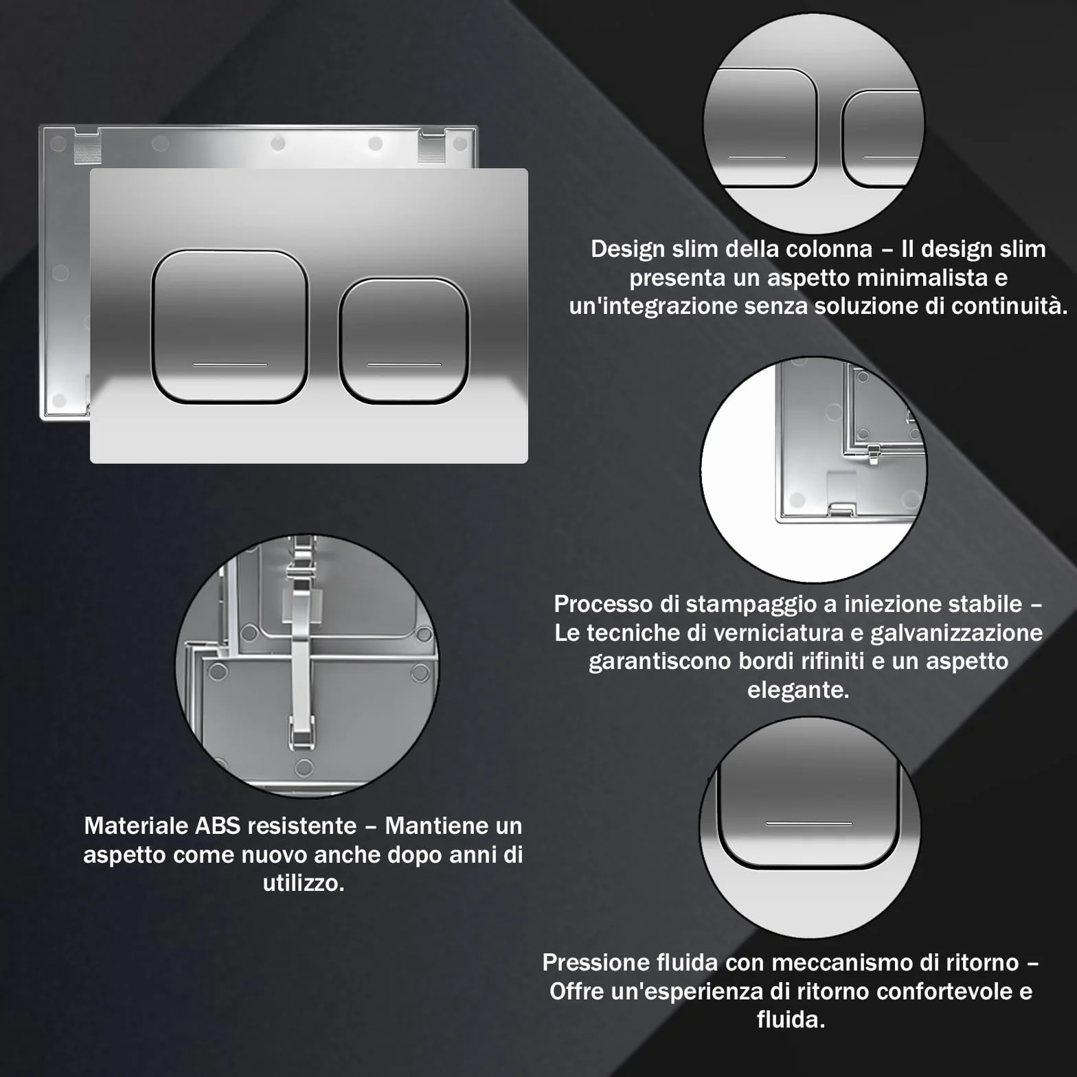 Geberit Sigma 01 placca di comando per WC sospeso, doppio scarico, cromato
