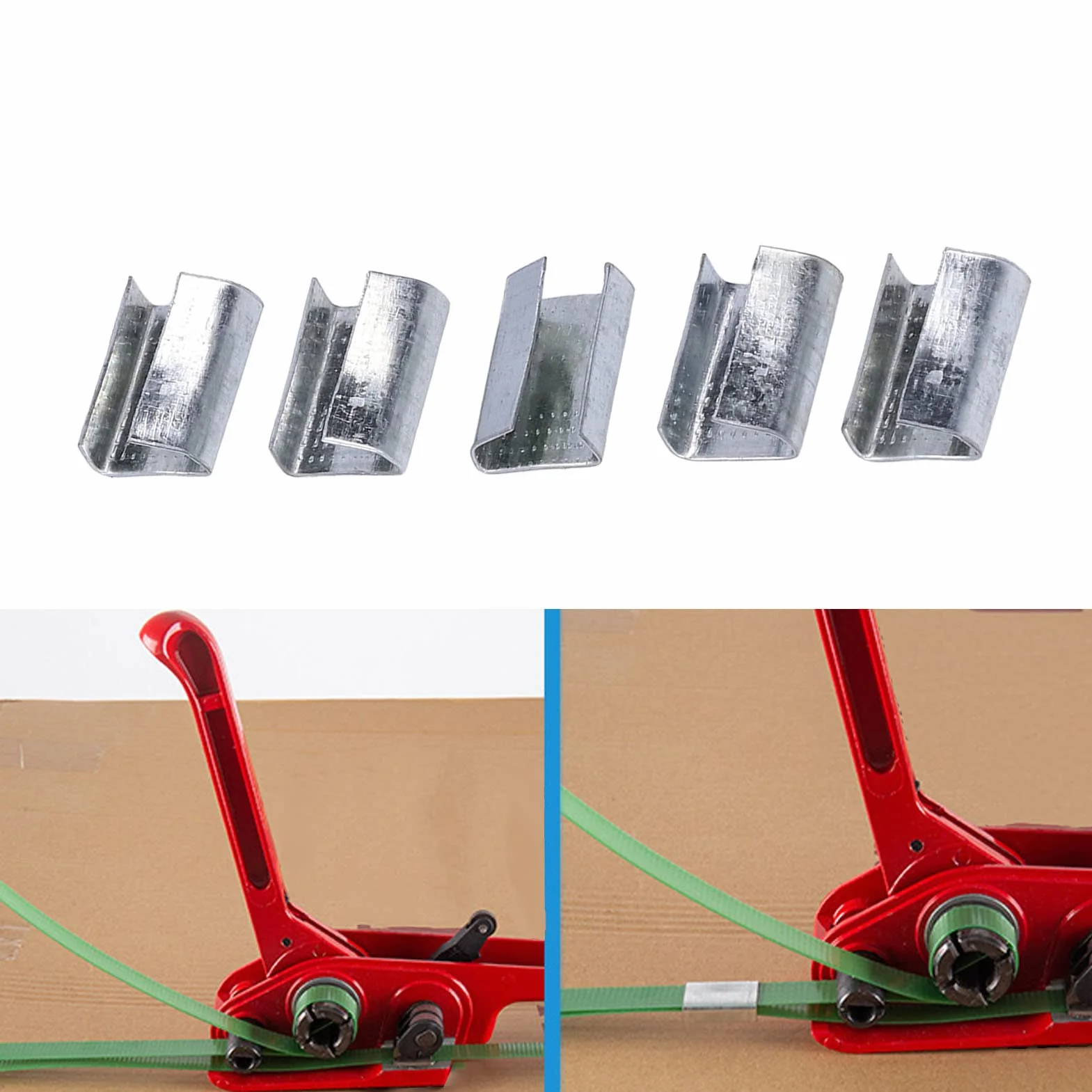 Cinghia per Animali Domestici in Plastica da 16 Mm, Reggiatura per Imballaggio Sigilli Seghettati Aperti, Clip per Reggiatura in Plastica Fibbia in Metallo con Reggetta in
