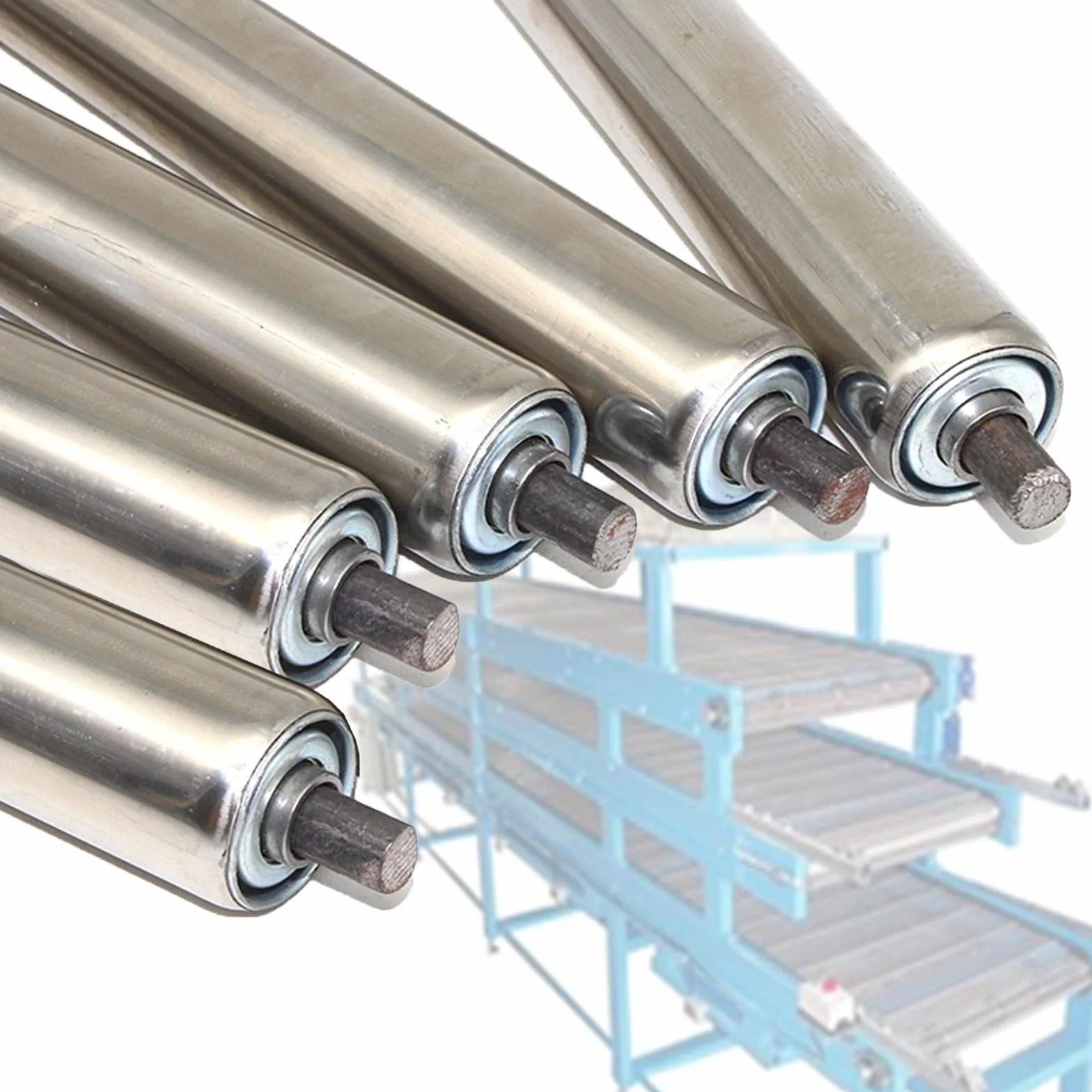 Nastro Rullo Trasportatore Confezione Da 5 Rulli Trasportatori Da 25, 32, 38, 50 E 60 Mm Diametro, Rulli In Metallo Per Linea Produzione In Fabbrica, Trasportatore A Gravità, Movimento Fluido Senza Po