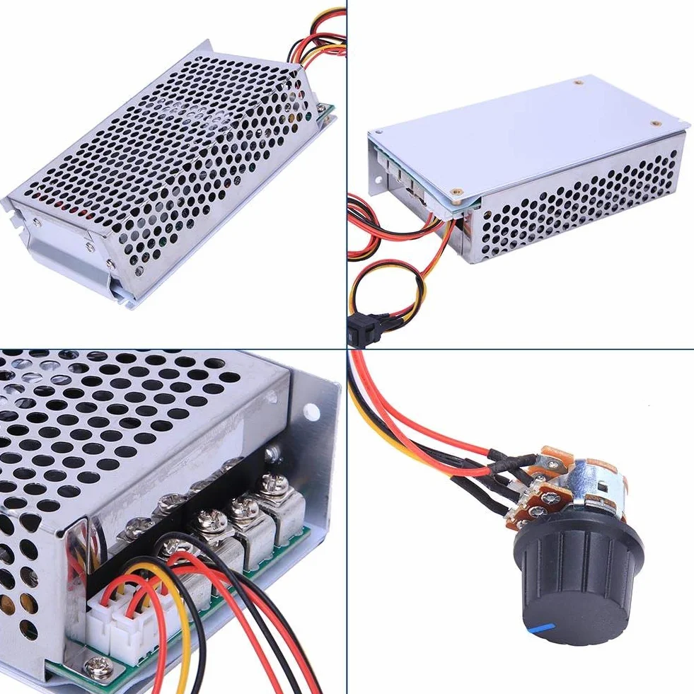 Jadeshay Regolatore di Velocità,3000W 100A 10-50V CC PWM Regolatore del Regolatore di Velocità del Motore Regolabile,con Interruttore e Potenziometro Reversibile