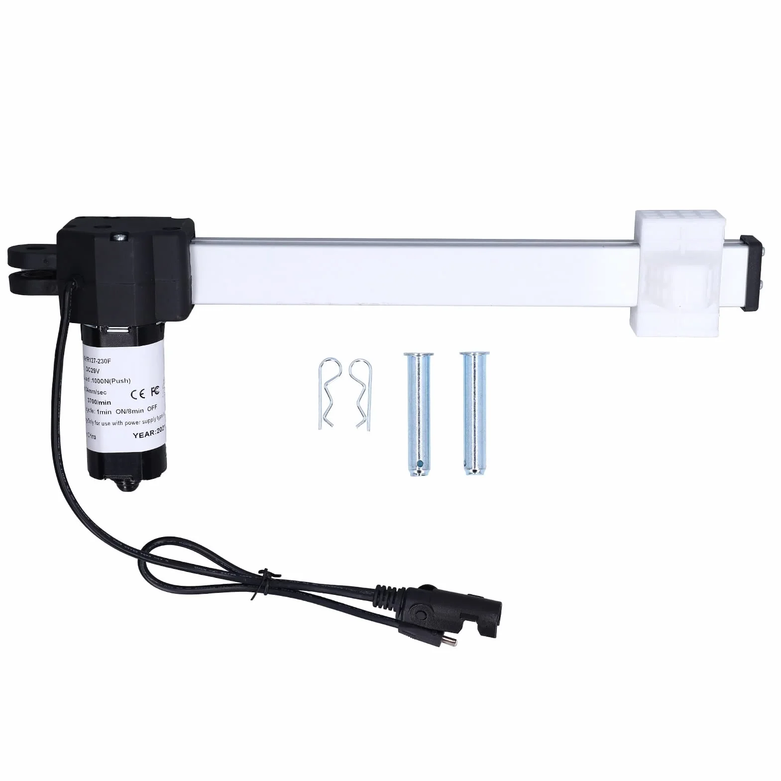 Buachois Attuatore Lineare,DC 29V 230mm Corsa Attuatore Lineare con Clip di Fissaggio 1000N Carico Massimo Motore Telescopico Lineare Elettrico per Divano Letto Elettrico Reclinabile