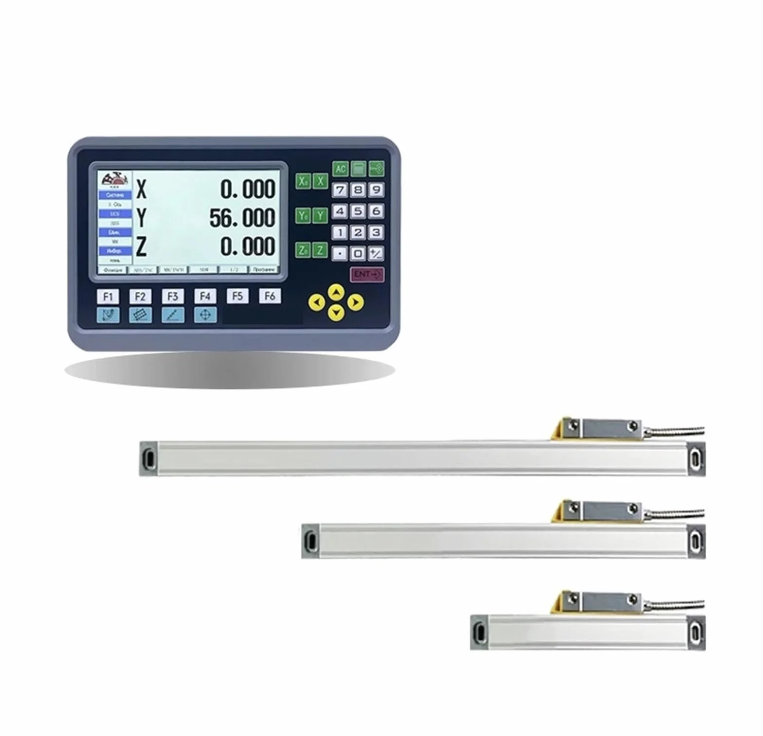 Set di visualizzatori di Quote digitali a 3 Assi, 19 Lingue, AC220V/110V con 3 Pezzi, lineare da 100-1000 mm, for tornio e fresatura(300mm 500mm 700mm)