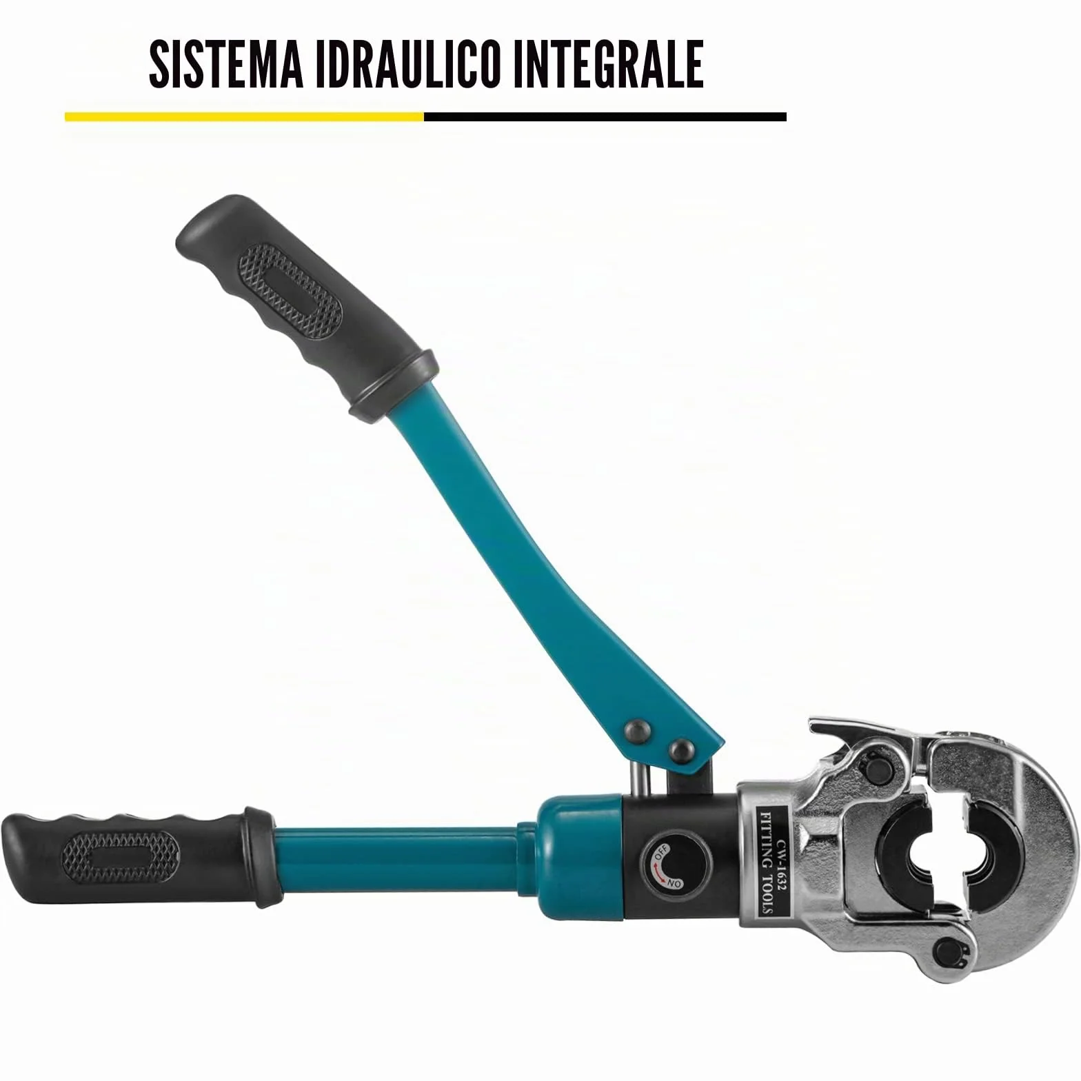 CW-1632 Pinza a Crimpare per Tubi da 16, 20, 25, 32 mm, Impugnatura in Gomma