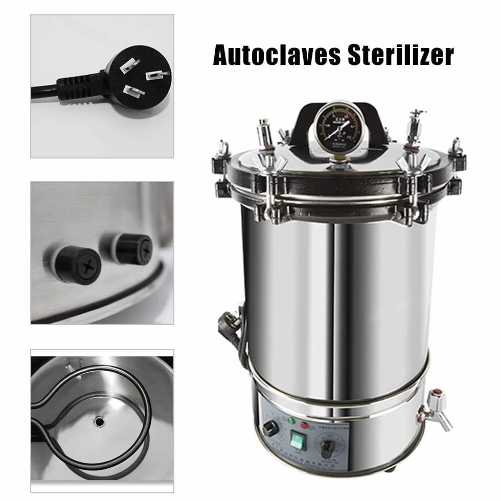 Autoclave Sterilizzatore A Vapore In Acciaio Inossidabilee Per Dispositivi Medici Dentali (Zeiteinstellung,24L)