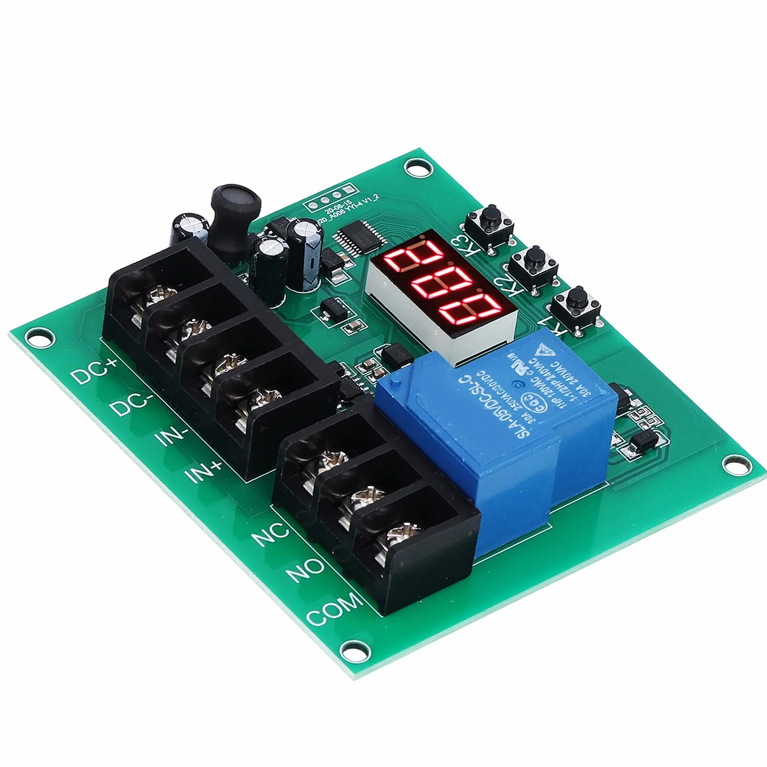 Modulo di Rilevamento della Corrente CC YYI-4 7-30V 0-30A Scheda del Modulo di Rilevamento del Rilevamento della Corrente CC Modulo relè di Protezione Sovracorrente