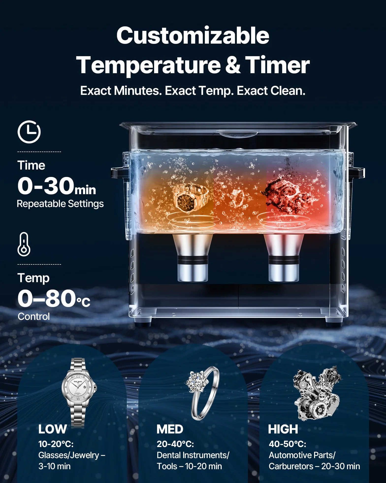VEVOR Pulitore a Ultrasuoni da 6 L, Macchina Professionale per la Pulizia a Ultrasuoni, con Cestello di Pulizia e Schermo Digitale, in Acciaio Inox da 120 W e 40 kHz per Orologi, Rasoi, Gioielli