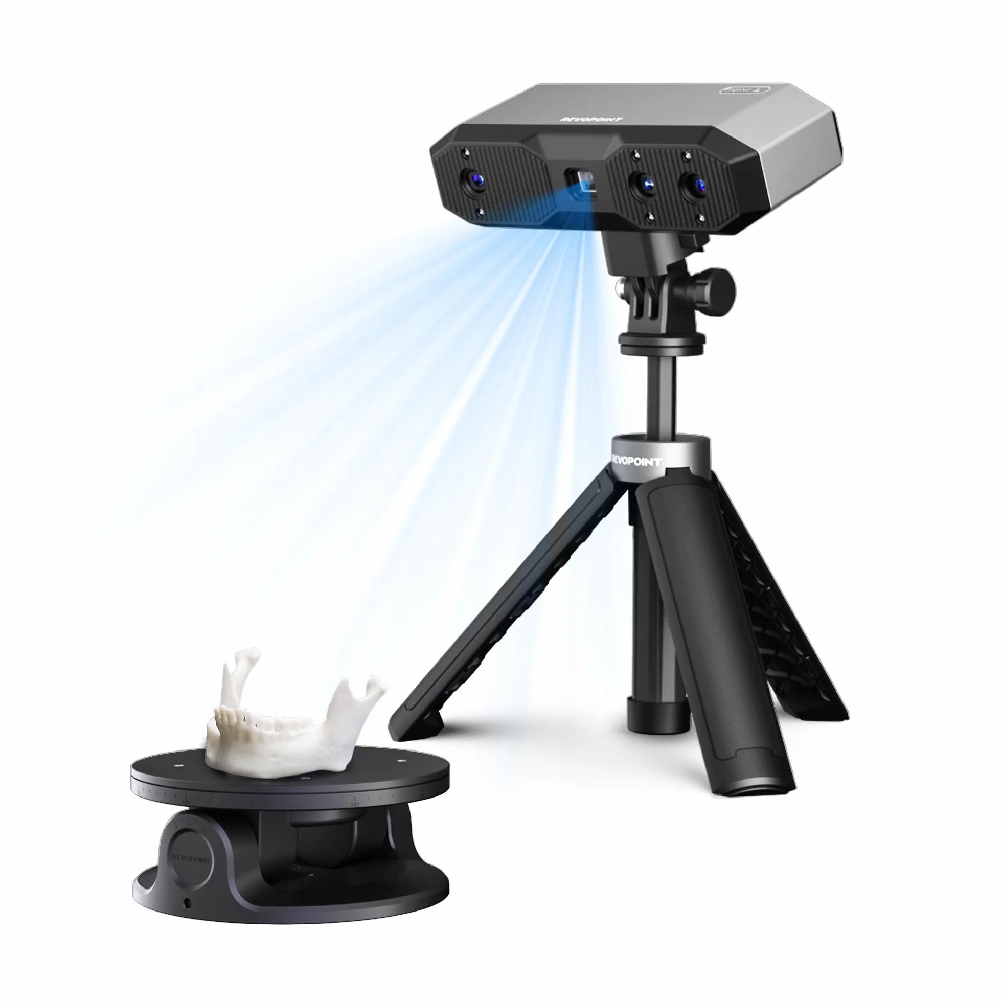 Revopoint MINI 2 Portatile 3D Scanner per Stampa 3D, Precisione 0,02 mm, Scansione Veloce 16fps, Luce Blu Industriale, Scanner per Modelli 3D a Colori per Denti, Gioielli e Piccoli Oggetti, Avanzato