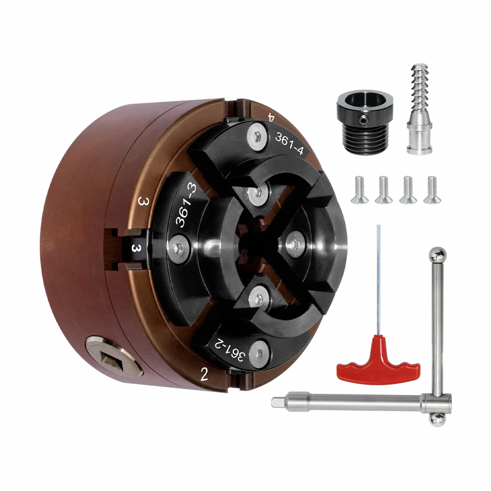 Mandrino per Tornio Professionale in Metallo Dimensioni 100mm Mandrino per Tornio a 4 Ganasce M33X3.5 e M18X2.5 per Legno