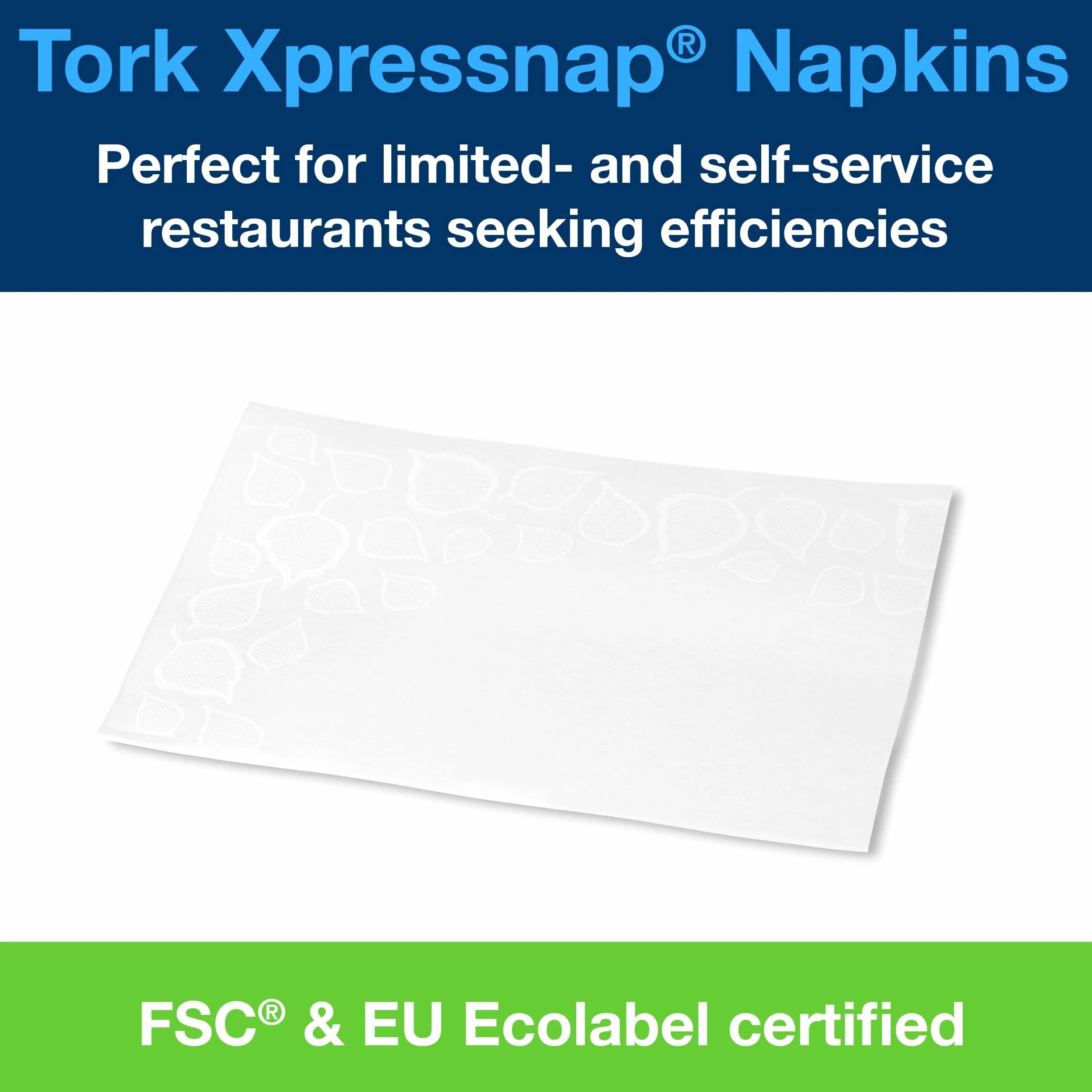 Tork 13670 Tovaglioli Extra Soft per dispenser Xpressnap Premium, N4, 2 veli, 8x500 (4000pz), 21,3x33 cm, bianco