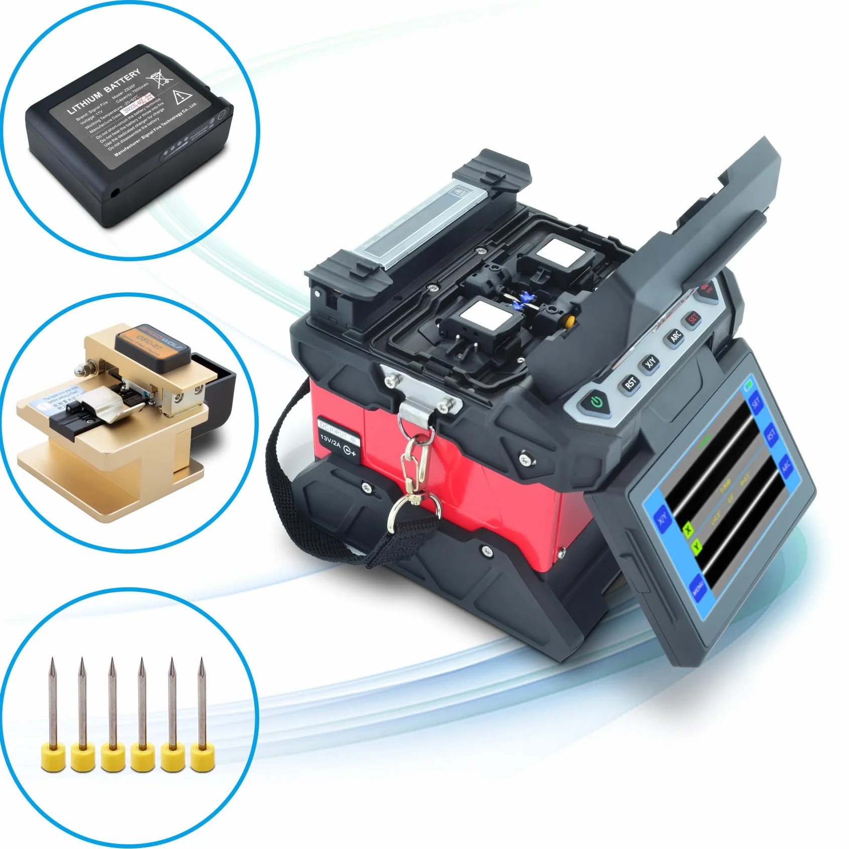 4.3"LCD Touch Screen Saldatrice Fibra Ottica Alta Precisione FTTH Giuntatrice Fibra Ottica/Allineamento Del Nucleo Optic Fiber Fusion Splicer per SM MM NZ-DS EDF con Saldatura Auto(FS39A)