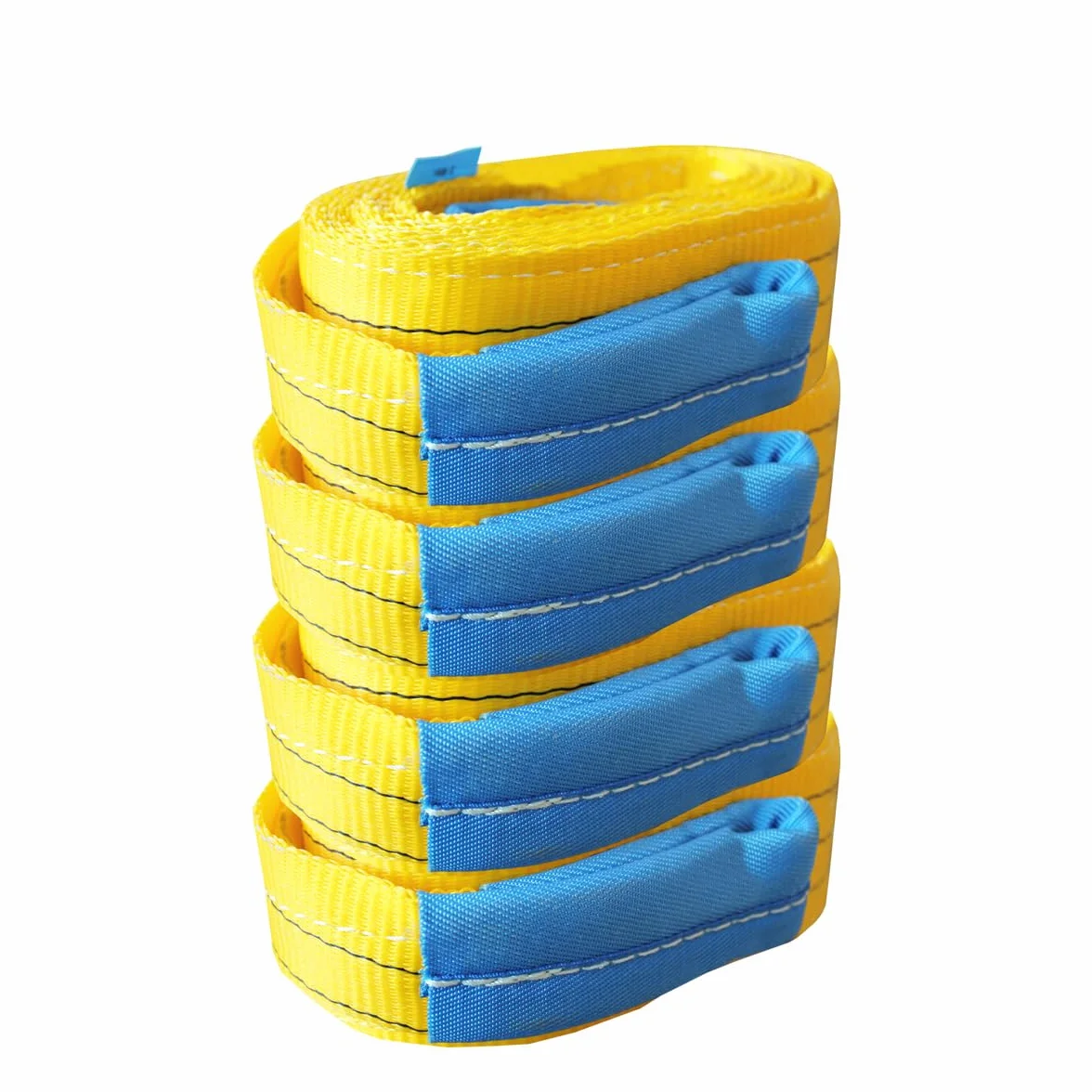 Set N°4 Fasce Gialla Portata 3000 kg 5 Metri - Kit con 4 Brache Per il Sollevamento 3 Ton Lunghezza 5 metri