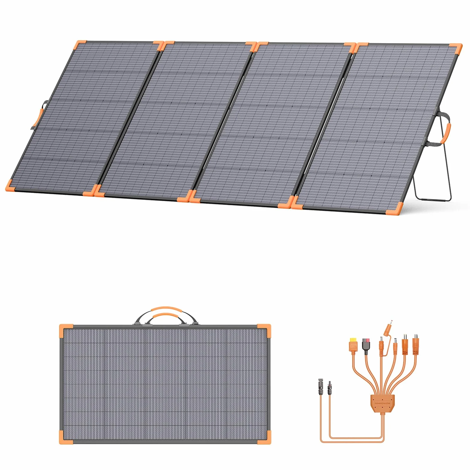 Pannello solare bifacciale portatile da 400 W, caricatore solare pieghevole leggero da 33 V per centrale elettrica, impermeabile IP68, 23,5% ad alta efficienza, con cavalletto regolabile, per