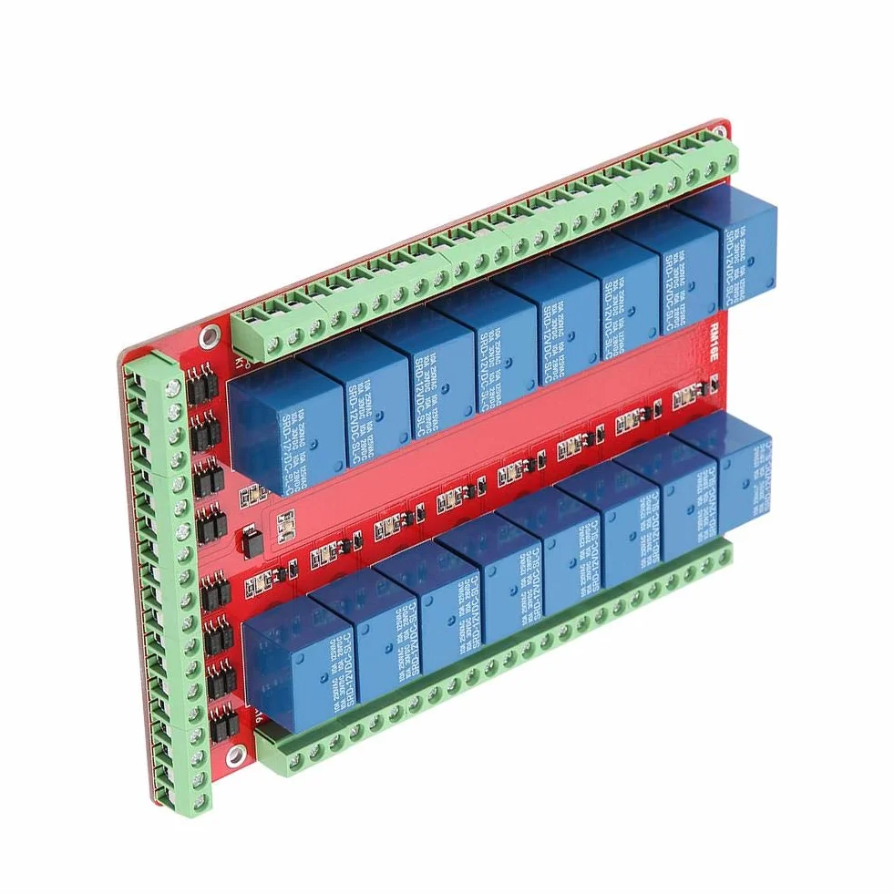 Estink Modulo Relè 16 Canali con Fotoaccoppiatore Isolato, Trigger Alto e Basso per Controllo Relay DC 24V