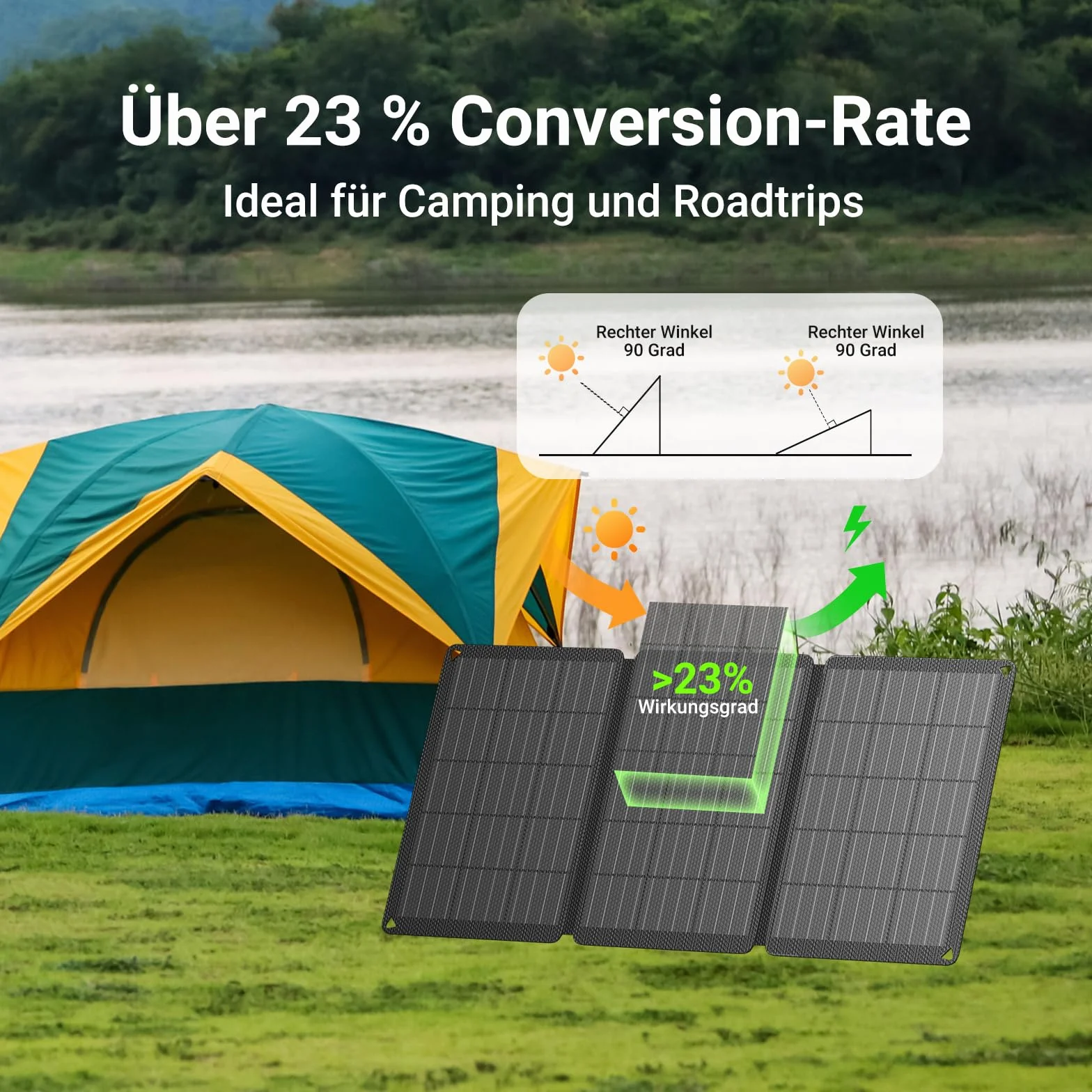 Pannello solare pieghevole da 30 W, con 3 porte (USB-C + USB-A+DC), IP67, impermeabile e portatile, pannello solare per cellulare, pannello solare all'aperto, caricatore da campeggio per