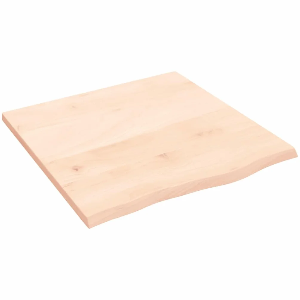 Piano di appoggio 60 x 60 x 2 cm, in legno massello di rovere non trattato, piano di ricambio per tavolo da cucina, tavolo da giardino, tavolino da caffè