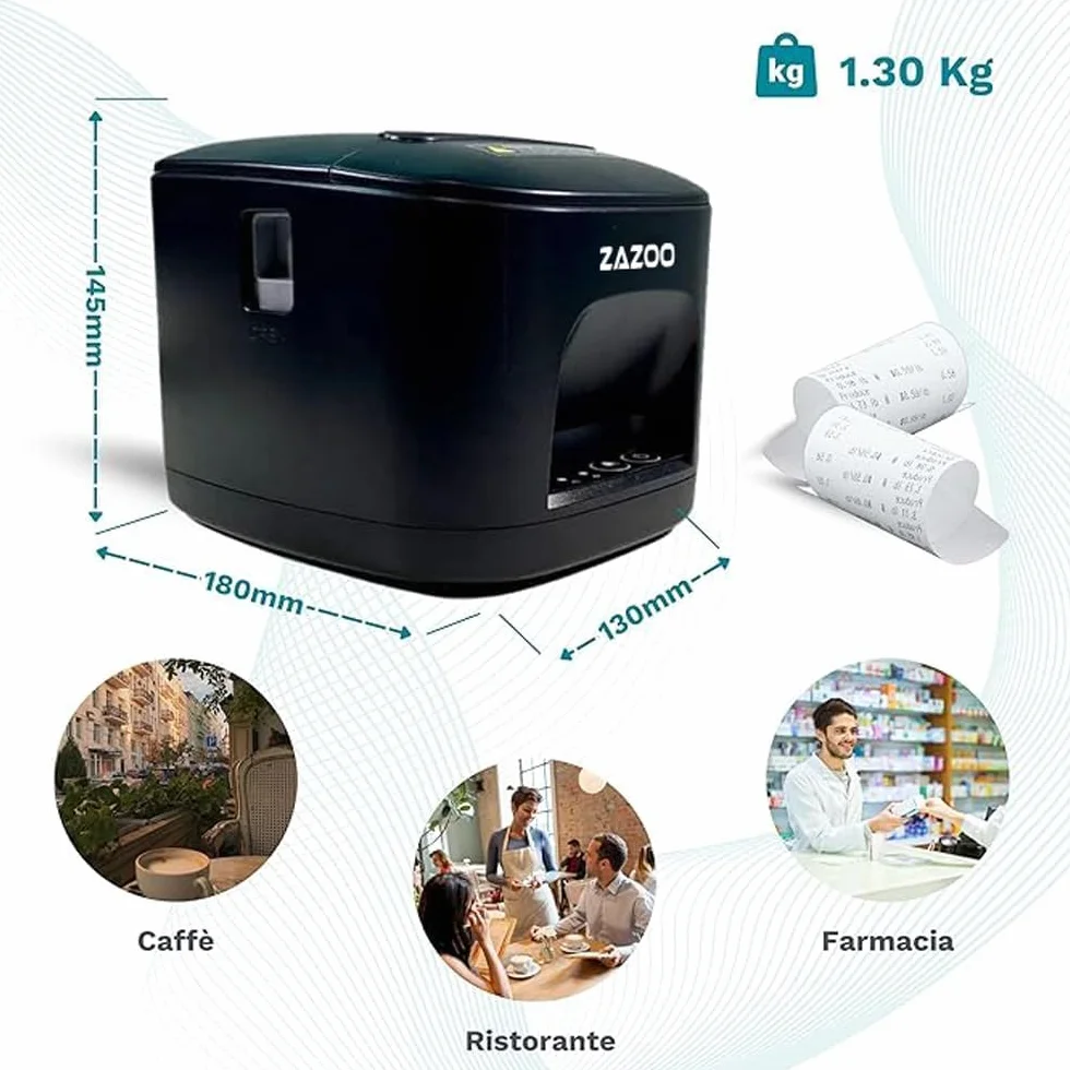 Geon Stampante Termica 80mm - Stampa Scontrini - Stampante Senza Inchiostro - Taglio Automatico Completo e Parziale - Connessione USB e Wi-Fi - Velocità 250 mm/s - Compatibile con Windows