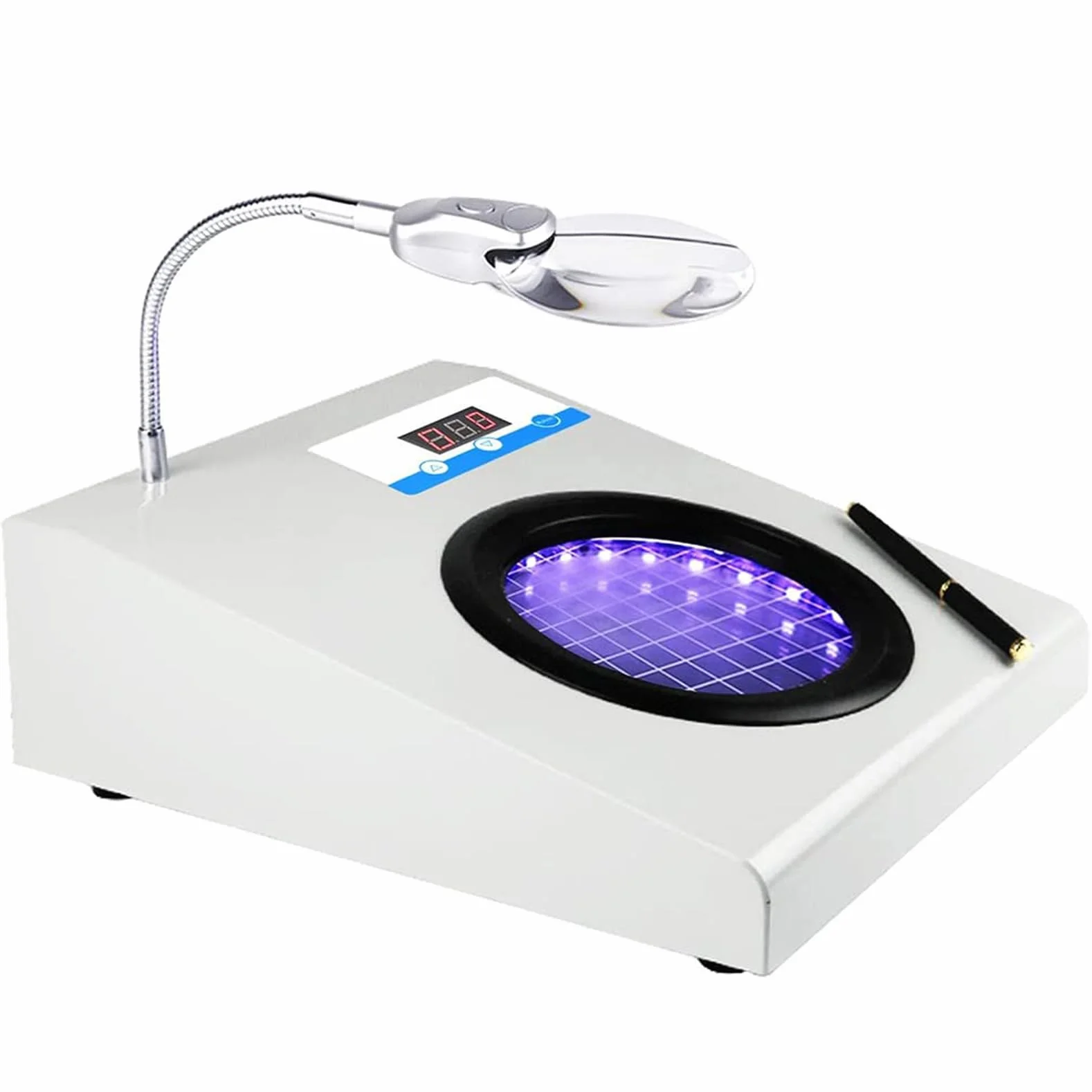 Contatore di Colonie Batteriche Microbiche da 50 W con Penna di Conteggio Diametro della Macchina per Il Conteggio della Quantità Batterica 50-150 Mm Tester per Microbiologia Dello Strumento 3/9