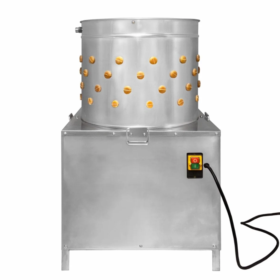 KuKoo Macchina Spiumatrice per pollame in acciaio inox Ampia Apertura - 50cm 99 gommini 220V 2HP 6 uccelli capacità