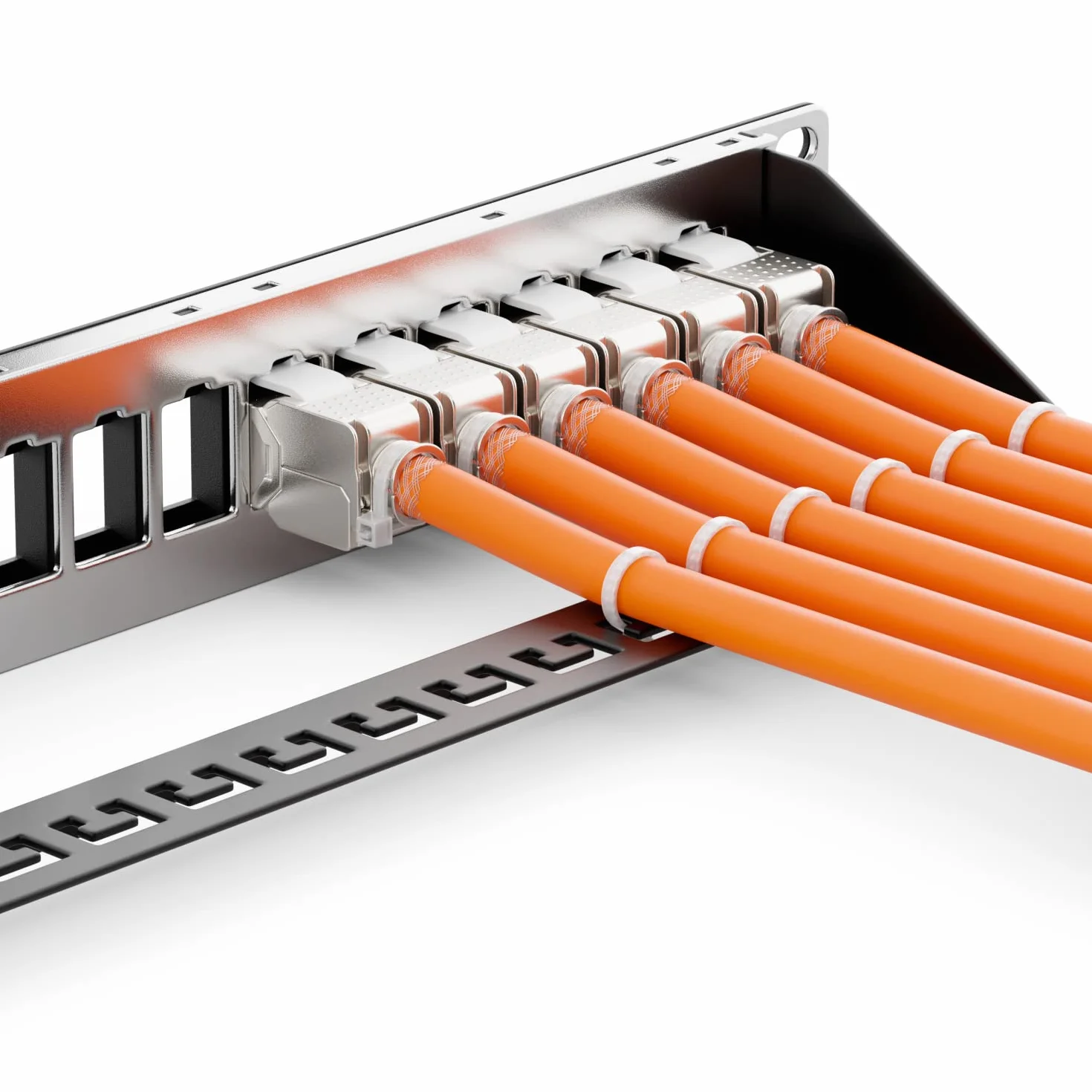 deleyCON 24 Porto Pannello Delle Patch Set Modulare 1 IU 19" Pollici Montaggio Rack + 24x RJ45 Keystone Moduli CAT6a Compatibile con CAT5 CAT6 CAT7 LAN Cavi di Rete Cavi di Posa Nero