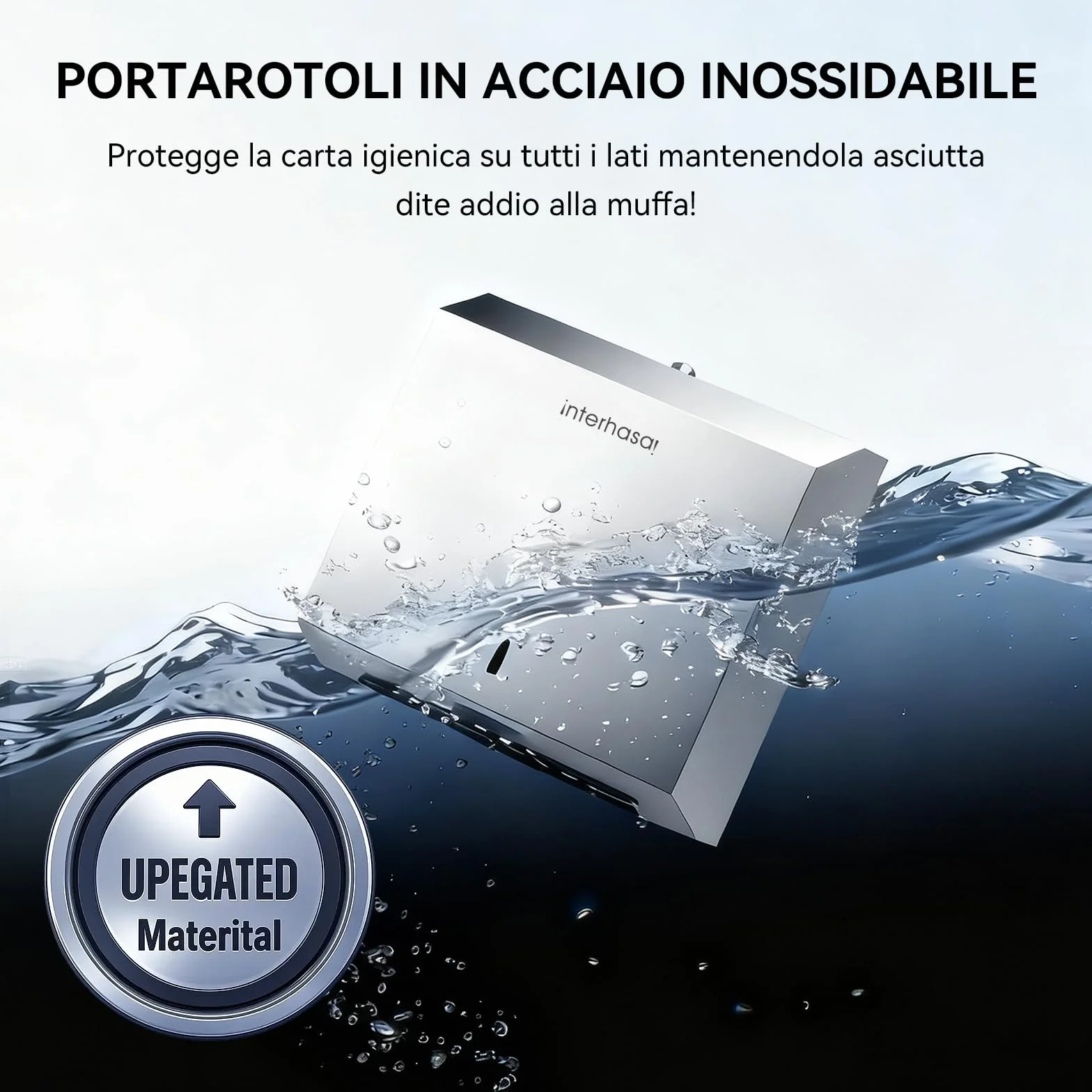 Dispenser Carta Asciugamani da Parete in Acciaio Inox 304 per Bagno, Cucina