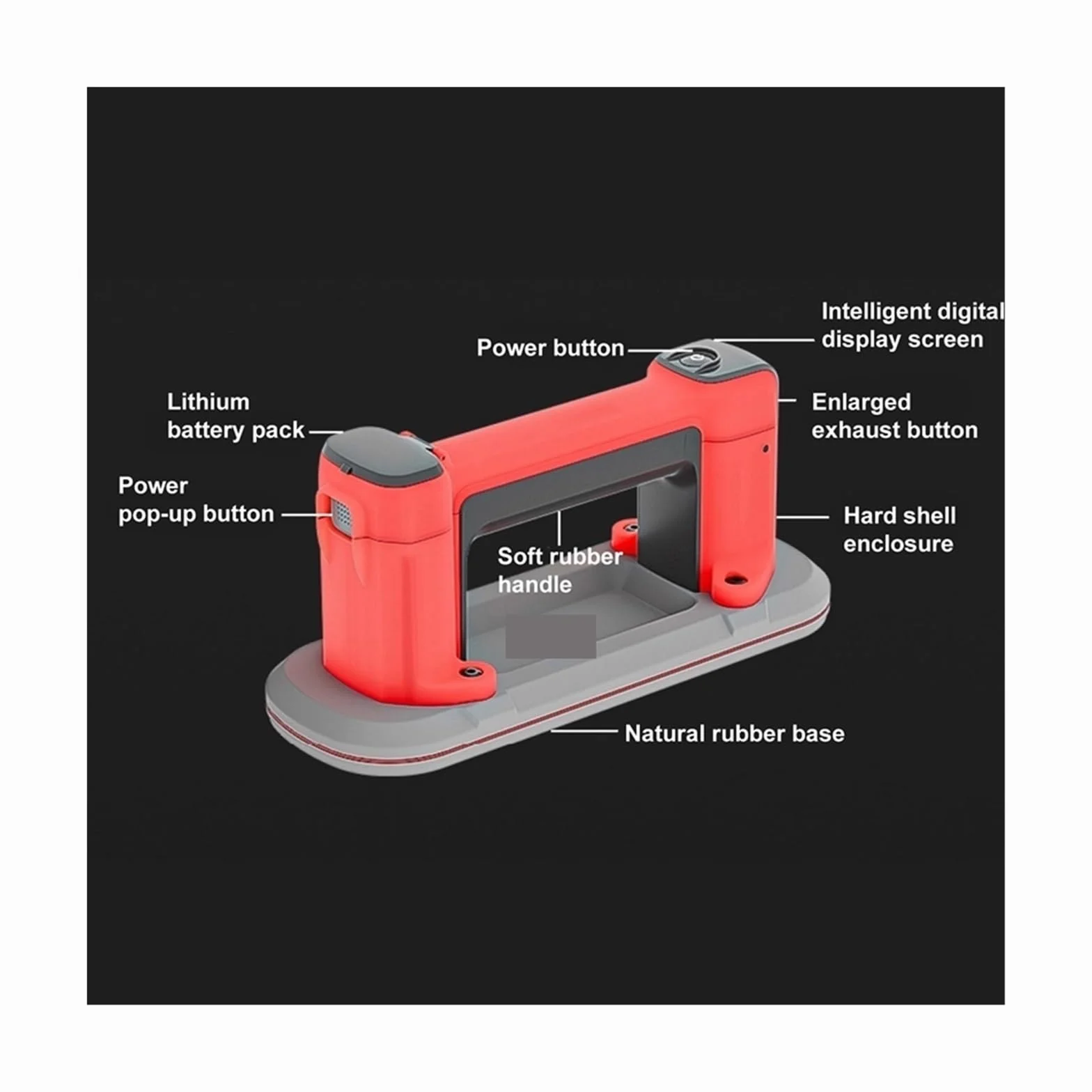 Ventose, Mini Ventosa Elettrica Da 120 Kg Con Intelligente A LED, Di Sollevamento A Vuoto For Piastrelle Granito, Vetro, Strisce Strette, Materiali 24x9 Cm per il sollevamento del vetro(A Style 120kg)