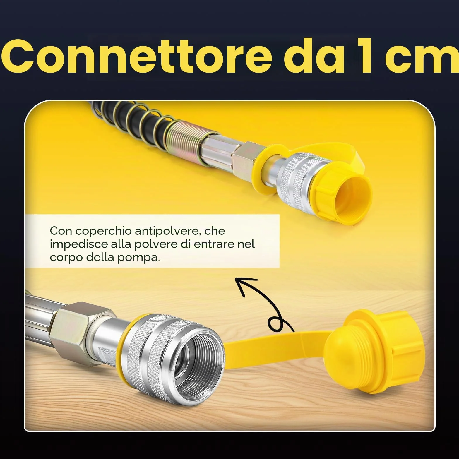 CGOLDENWALL CP-180 Pompa Idraulica Manuale, Alta Pressione 60kg/cm², Contenuto di Olio 400cc, con Lunghezza Tubo 0,8m, per Martinetti 10T/20T