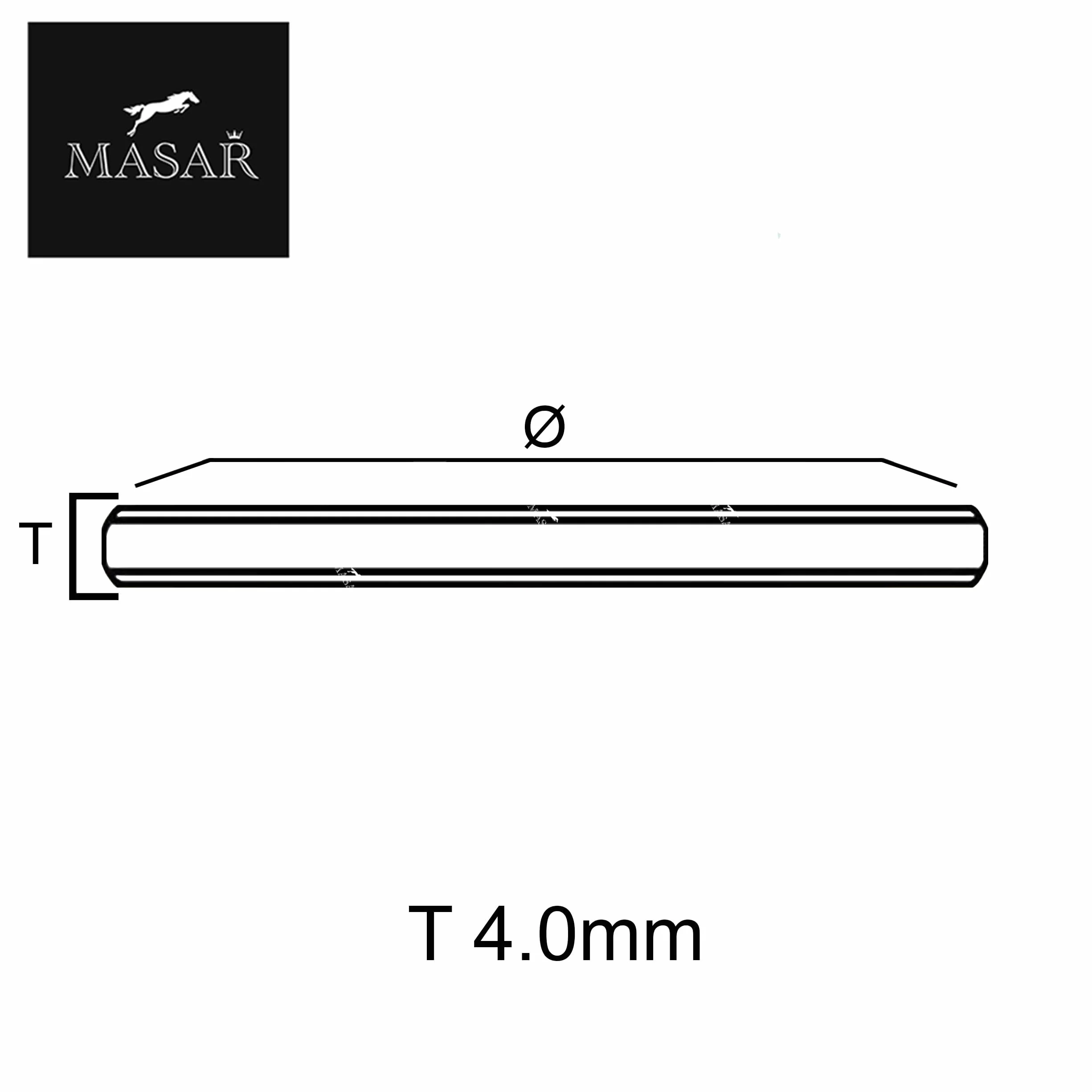 masar Spessore 4,0 mm – Orologi – Minerale piatto rotondo – 1 pz