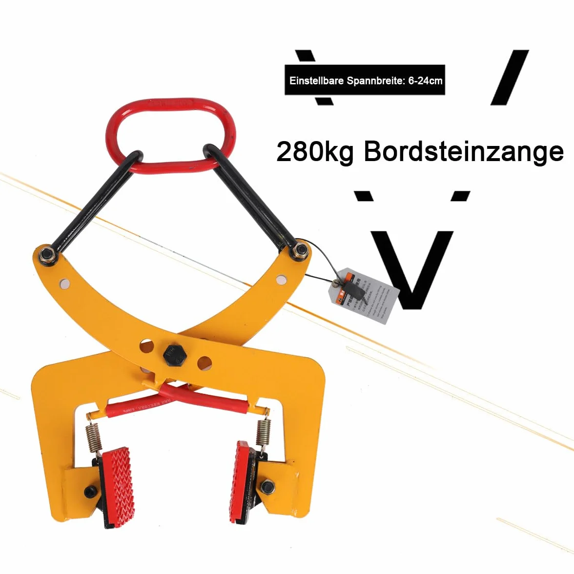 Pinze di scorrimento per cordoli, Pinza per pietre 280 kg, morsetti per sollevamento e trasporto, pinze di sollevamento, cordolo supporto per pietre apertura regolabile 6-24cm