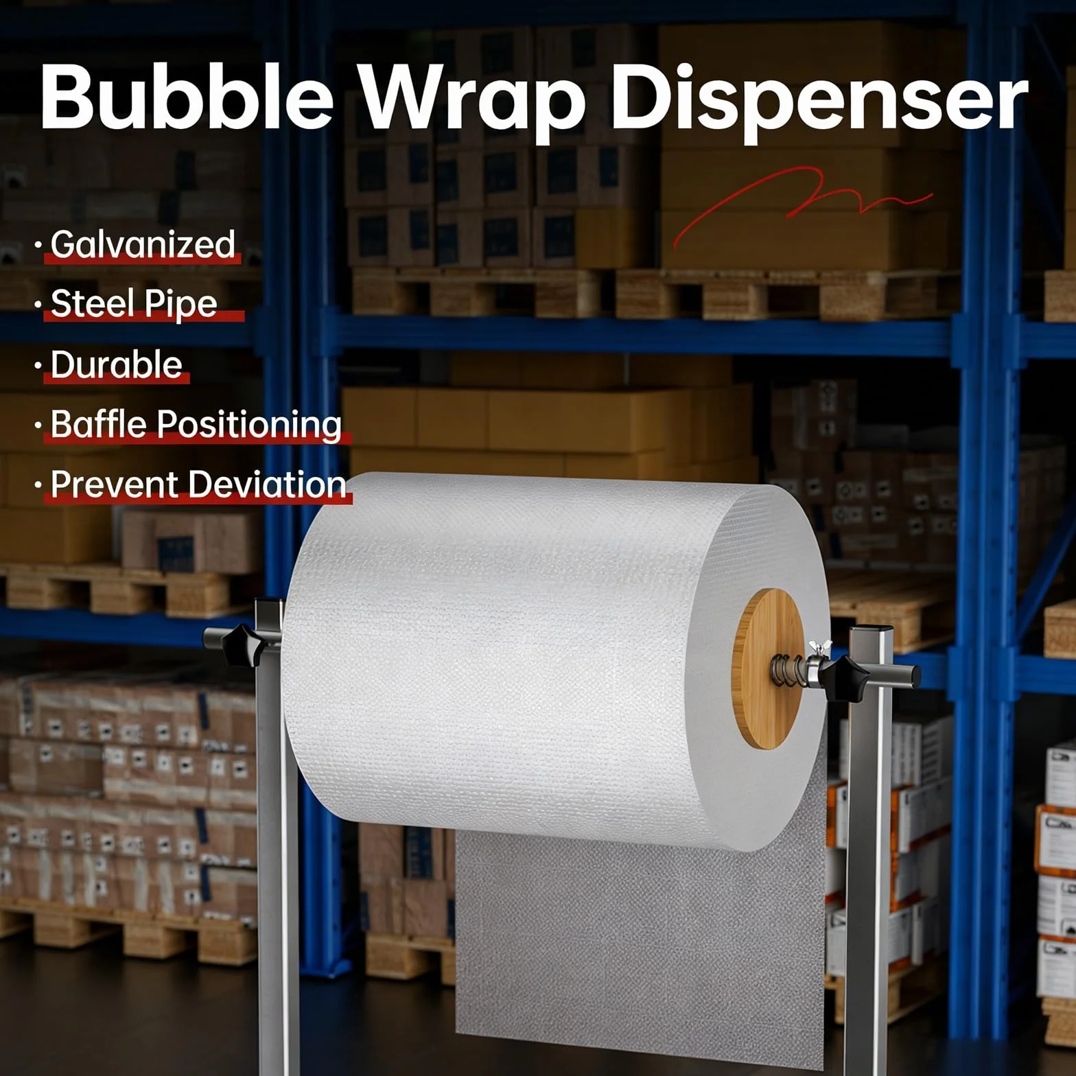 distributore di rotoli di pluriball, Supporto for dispenser di pluriball, resistente, for spedizione, dimensioni multiple | 30cm