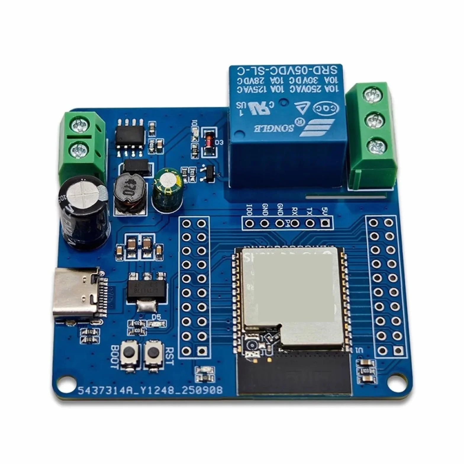 Modulo relè PLC WF BT Modulo relè singolo ESP32S3 Alimentazione USB + UART Masterizzazione 2x20Pin Scheda di sviluppo riservata
