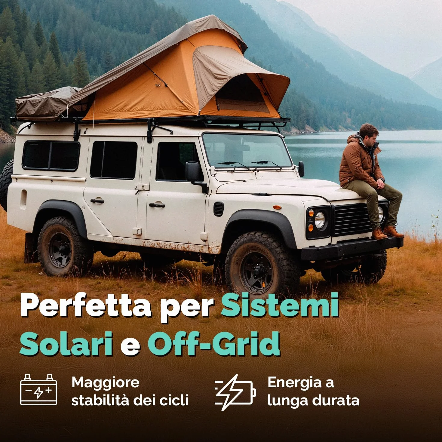 Electronicx Batteria di alimentazione GEL Caravan Extreme 12V 110Ah – 315x175x190 mm – Barca, van, camper, roulotte, batteria da campeggio – polo positivo a destra – senza manutenzione