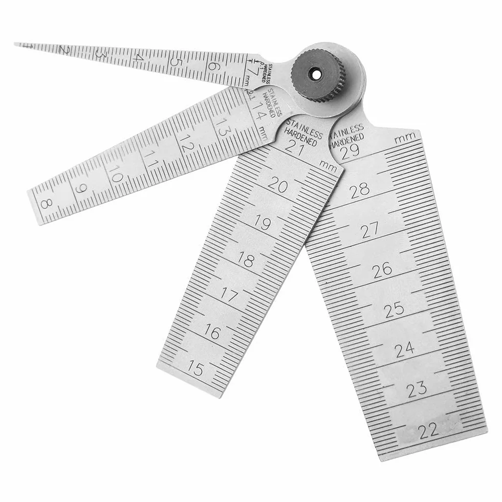 Calibro Saldatura 1 Set Strumento di Ispezione Fori per Spessimetro Conici per Saldatura Conica in Acciaio Inossidabile 1~7 mm, 8~14 mm Diversi Calibri