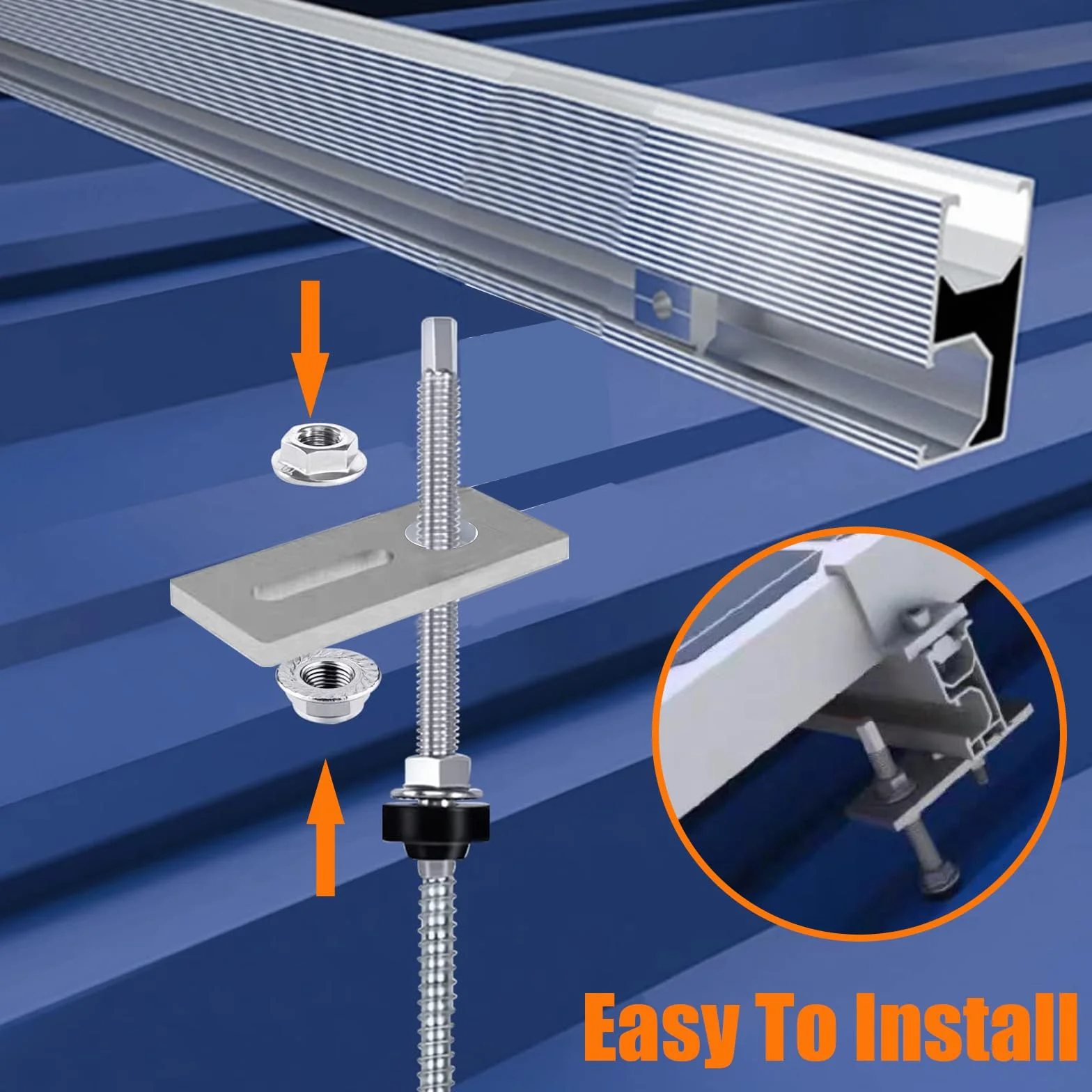 6 Pezzi M10 x 250mm Viti Prigioniere Doppia con 6 Guarnizione, Bulloni Sospesi Acciaio Inox, Tasselli per Altezza Regolabile Fissaggio Tetti Edifici, Pannelli Solare, Fotovoltaico, Impianto PV