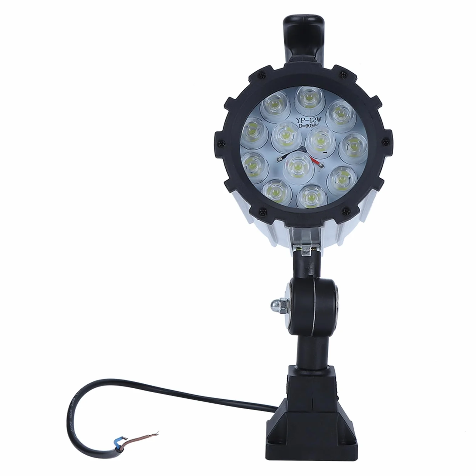 Braccio regolabile per lampada da lavoro a LED da 12 W 24 V, design anti acqua per utensili CNC, torni, trapani; Alta luminosità, facile installazione