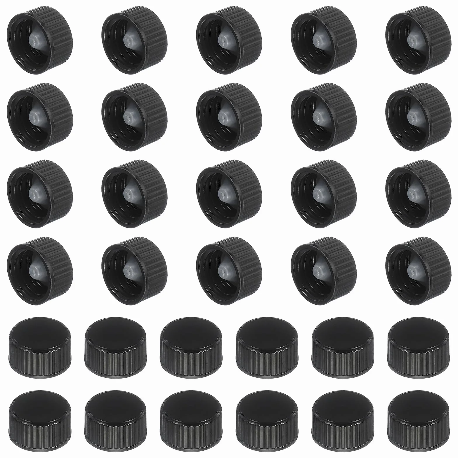 QUARKZMAN 32 Pezzi Copertura In Resina Fenolica 18mm Tappi A Vite Di Plastica Per Bottiglie Nero