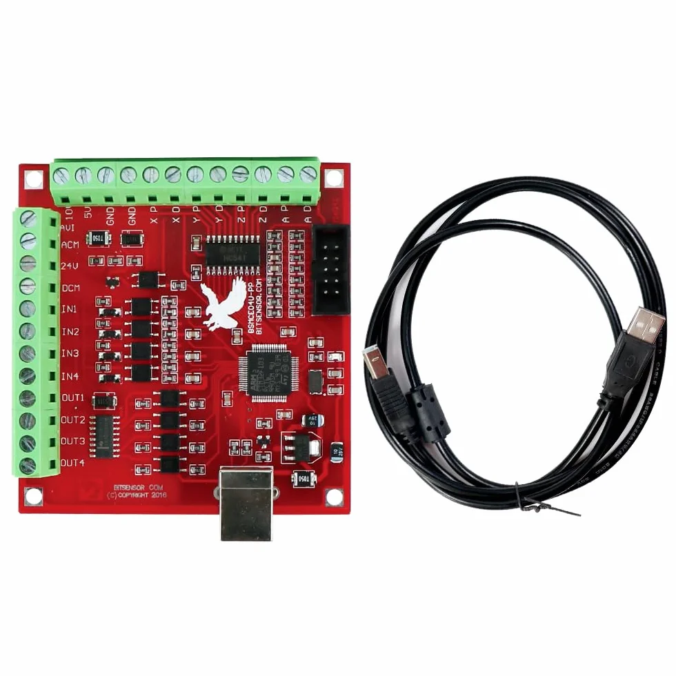 Regolatore a volantino a 4 assi con scheda di interfaccia MACH3, sistema di controllo manuale USB CNC pendente per router CNC/fresatura/tornio, encoder ad alta precisione, nessun arresto di emergenza