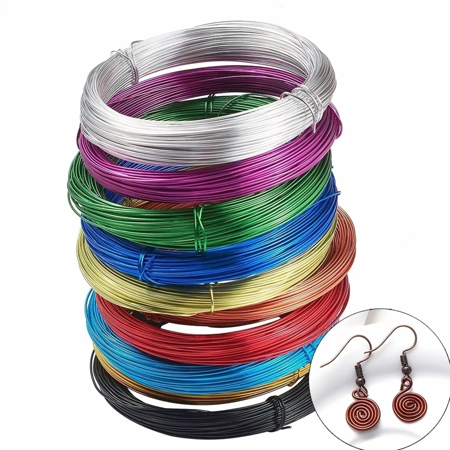 Filo di Alluminio per l'artigianato, 10 Metri/Rotolo 0,6 mm- 1,2 mm Filo di Alluminio colorato Processo di Tessitura Fai da Te(16,0.6mm)