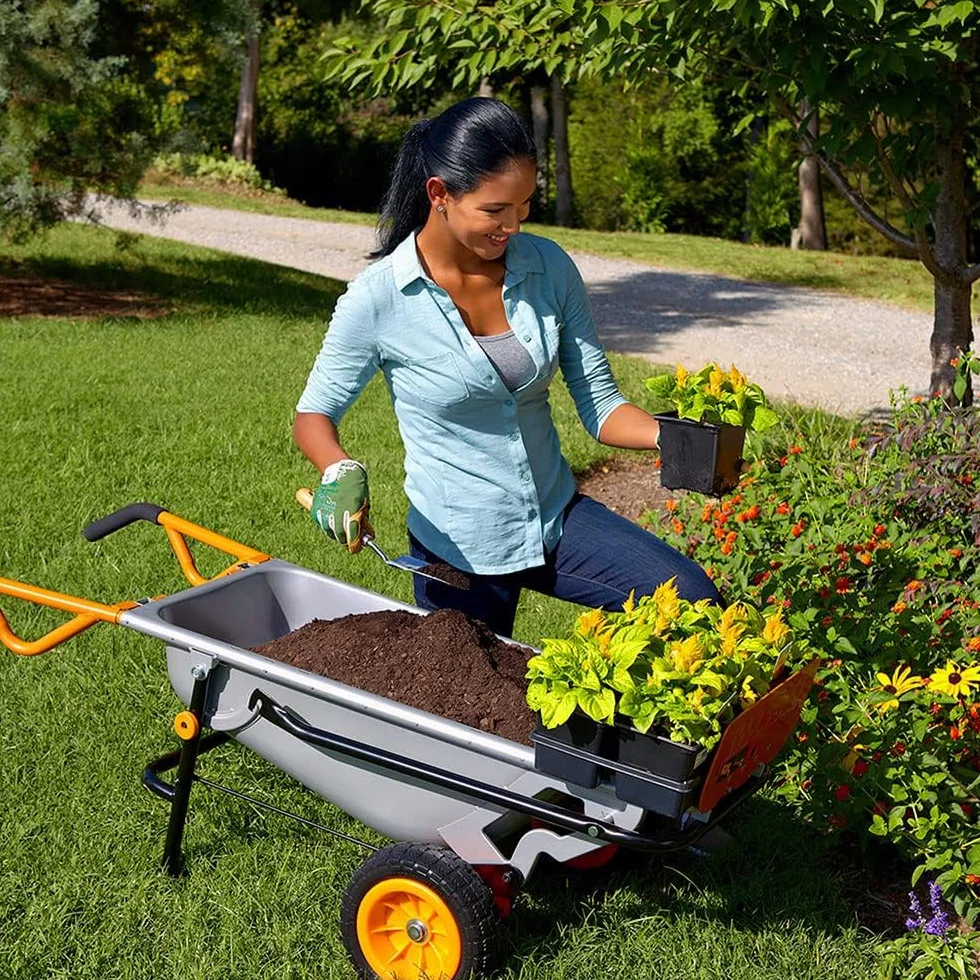 Worx WG050 Carriola Multifunzione a Due Ruote, Porta Sacchi, Porta Fusti, Trasporto Sassi, Trasporto Vasi, Capacità di Carico Max 136kg