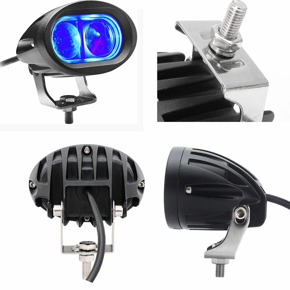 Dinfu Luce blu del carrello elevatore del LED 20W di sicurezza del magazzino della luce 12-80V per la luce del lavoro del trattore del camion offroad LED