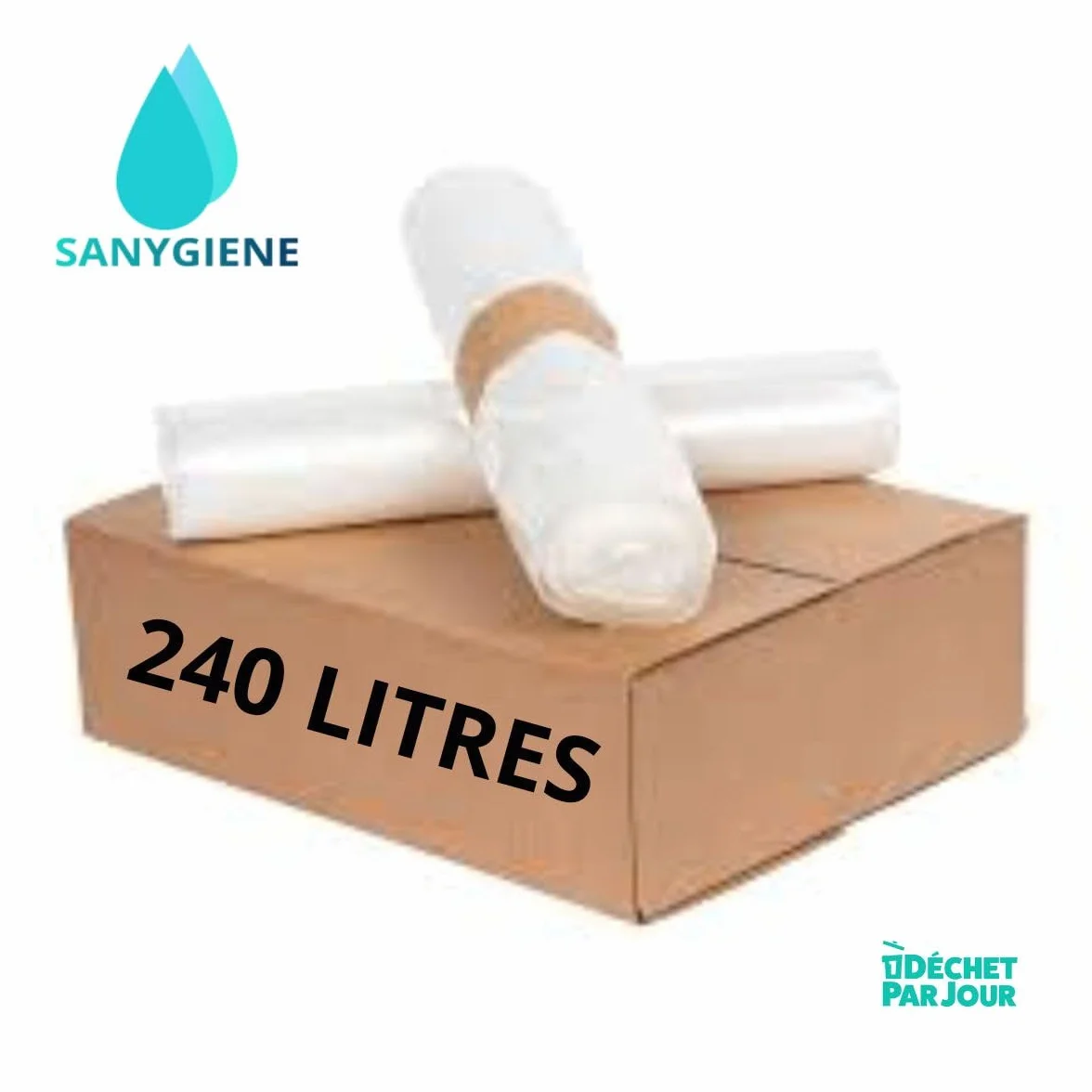 SACCHI SPAZZATURA TRASPARENTI 240L x100, Sacco per Pattumiere, 240 Litri, Trasparente, Contenitore a 2 Ruote, ad Alta Resistenza, Tri-Selettivo, Protezione Anti-Perdite e Sporco, Lavabile