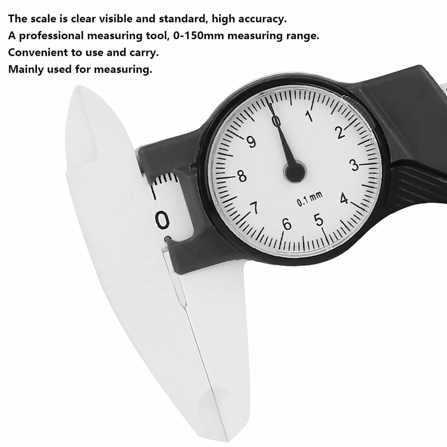 quadrante in plastica calibro a corsoio righello strumento di misura professionale misura 150 mm bianco giallo (Culnflunc5Z-01)