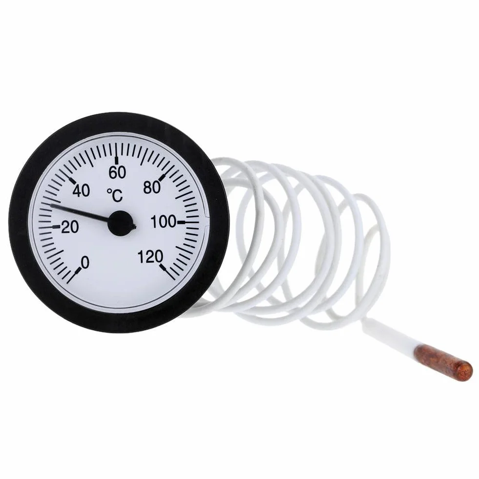 DAZZLEEX Termometro del quadrante con indicatore capillare del sensore 0-120°C per acqua liquido & olio Dia 5.2cm