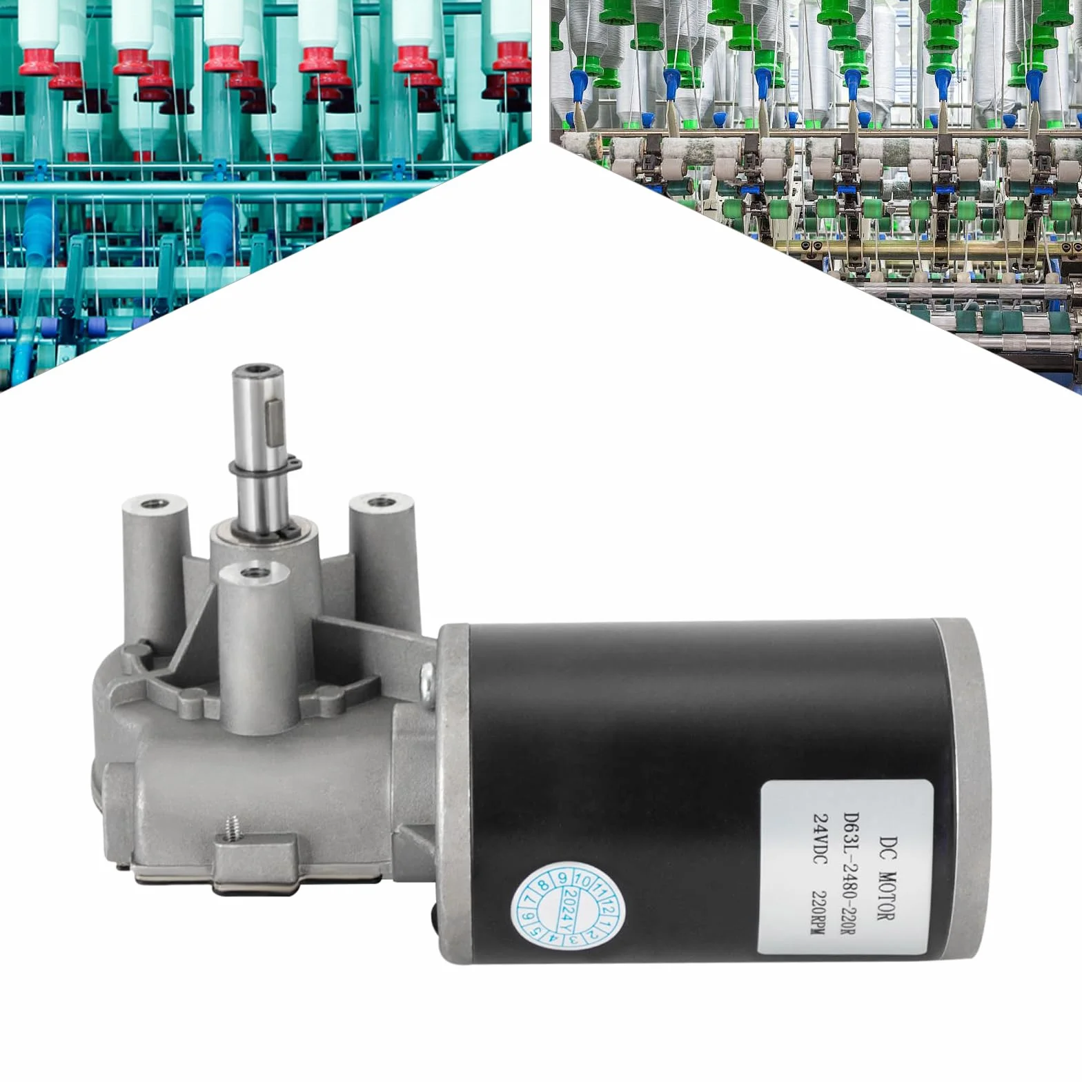Motore con riduttore a vite senza fine 24V DC 220 giri/min 80W