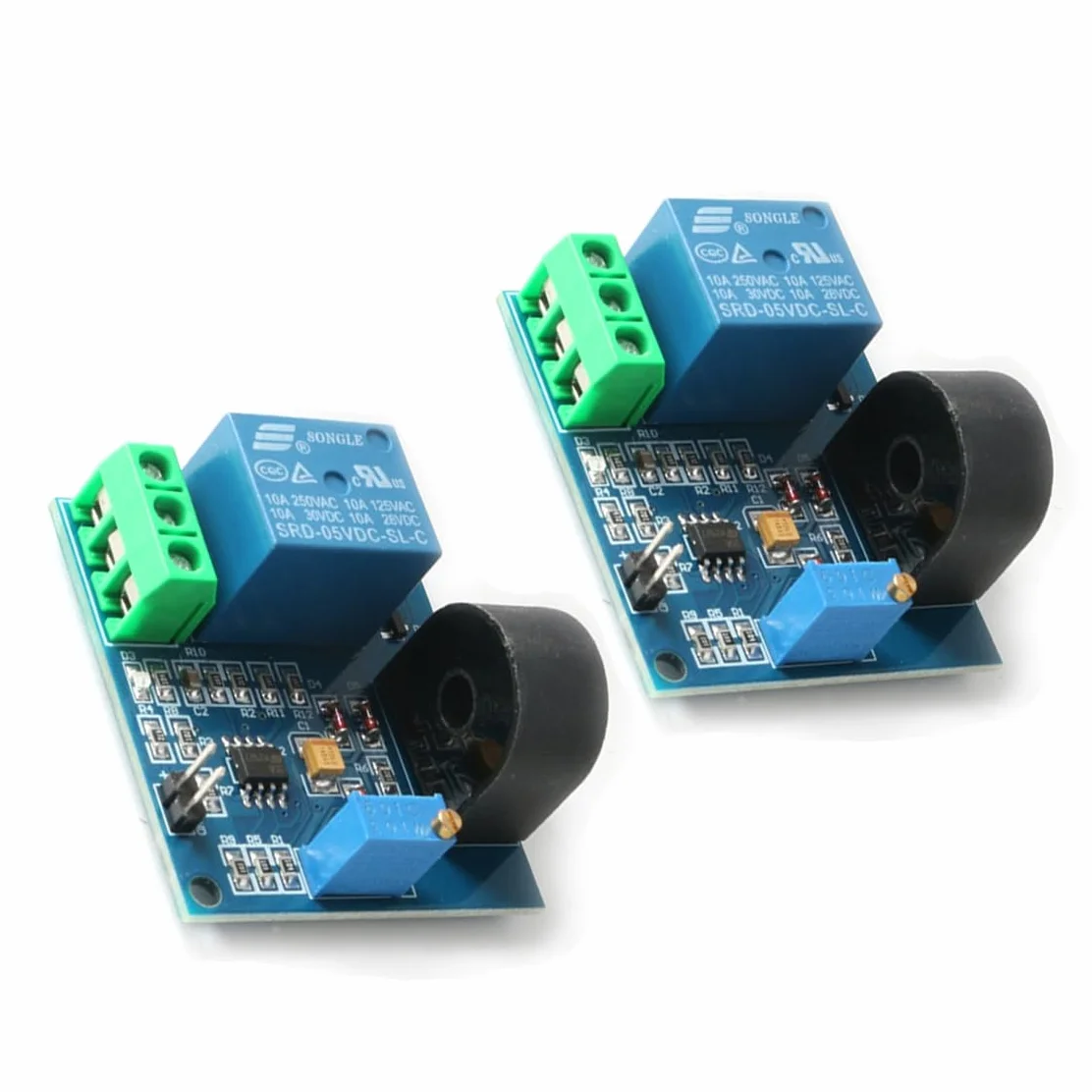 Hailege 2pcs 5V 5A AC Current Sensor Current Detection Relay 5V AC Current Relay Module AC Sensor Relay Switch with Over Current Protection