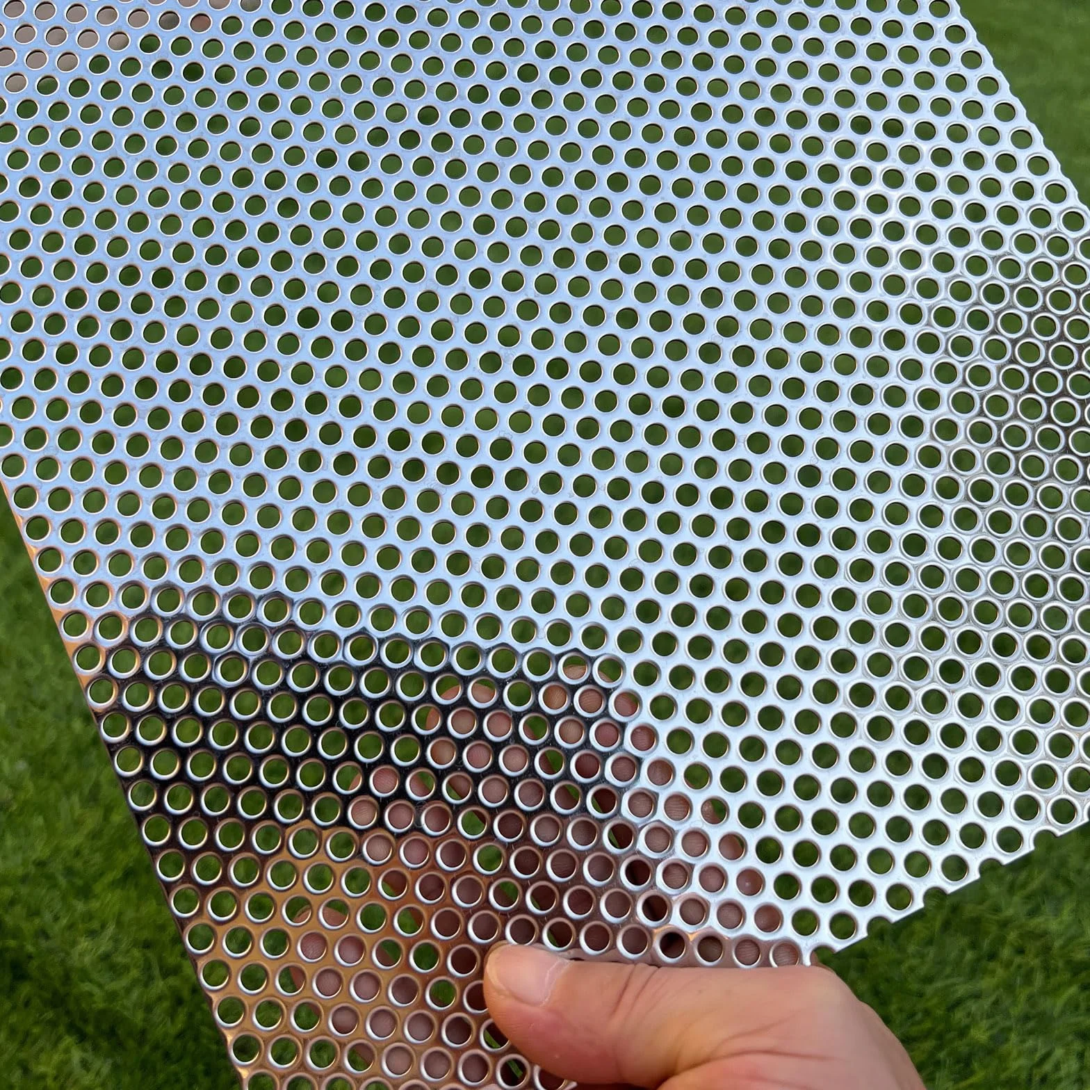 Lamiera forata in acciaio inox, griglia forata in acciaio inox, 5 mm, spessore 1,1 mm, 406 x 255 mm, griglia forata in metallo