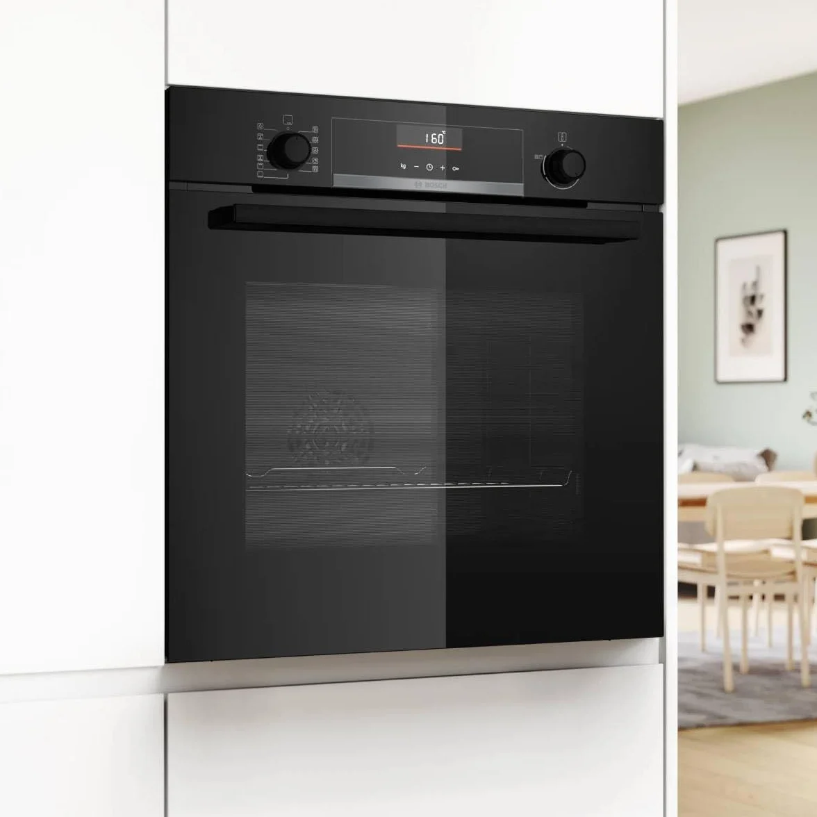 Bosch - Forno, Serie 6, Funzione AirFry, Ricette Pre-programmate, Nero, HBG536EB4