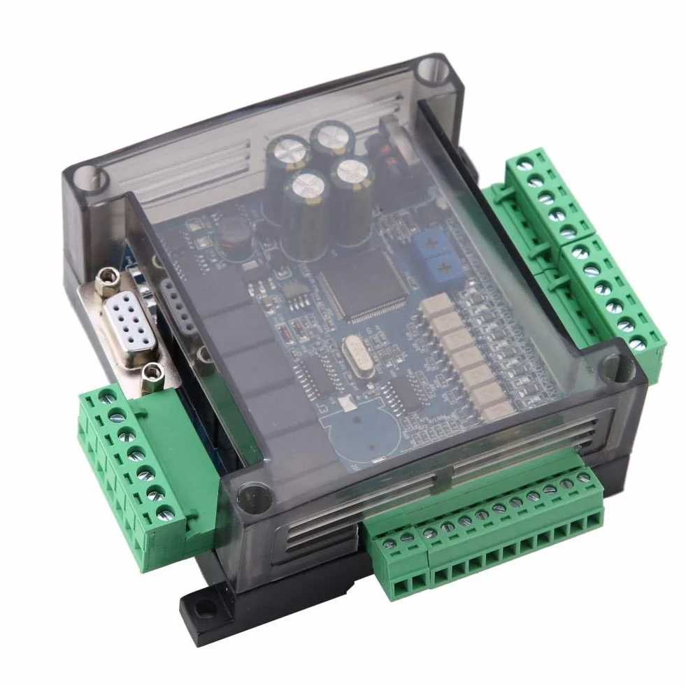 Bewinner Scheda di controllo industriale PLC FX3U-14MR 8 Ingresso 6 Uscita Controller Semplice programmabile Uscita relè, Controllo PLC programmabile 24 V Controller logico