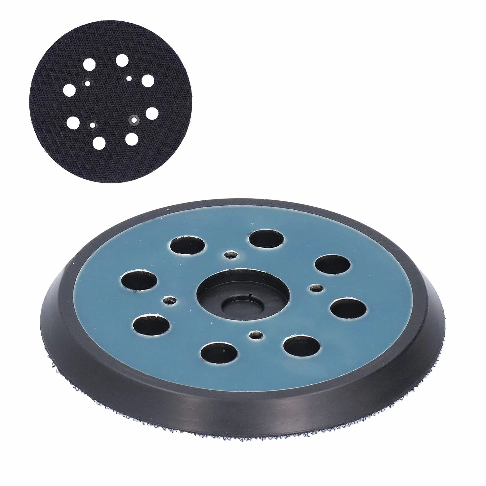 Platorello per Levigatrice di Ricambio Installazione Liscia 5" Realizzato in ABS + Gomma, 2 Pezzi per Platorello per Levigatrice