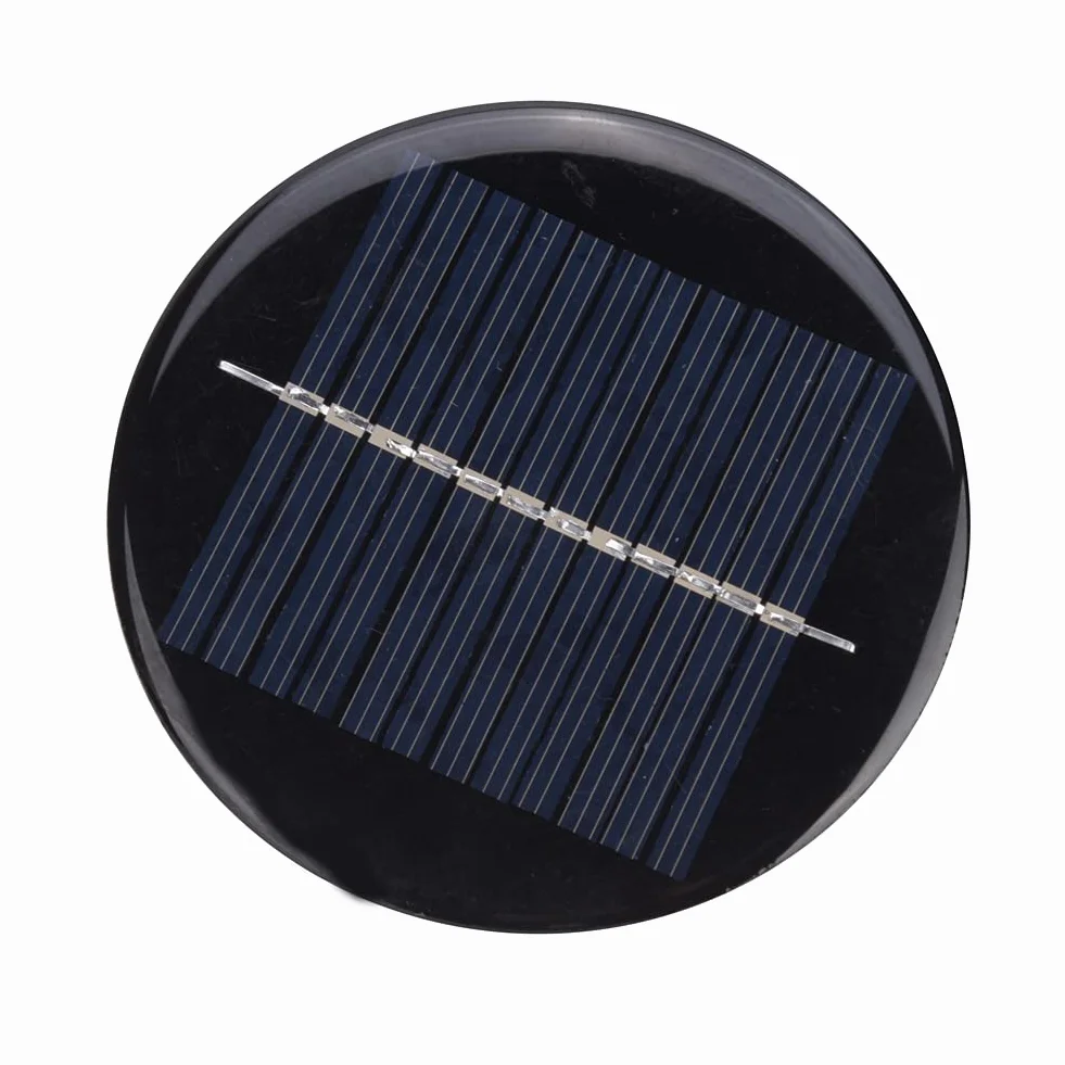 Pannello solare in silicio policristallino rotondo da 6 V e 80 mm, 4 pezzi, cella solare portatile ed efficiente con stabilizzazione della tensione, piccolo pannello solare leggero