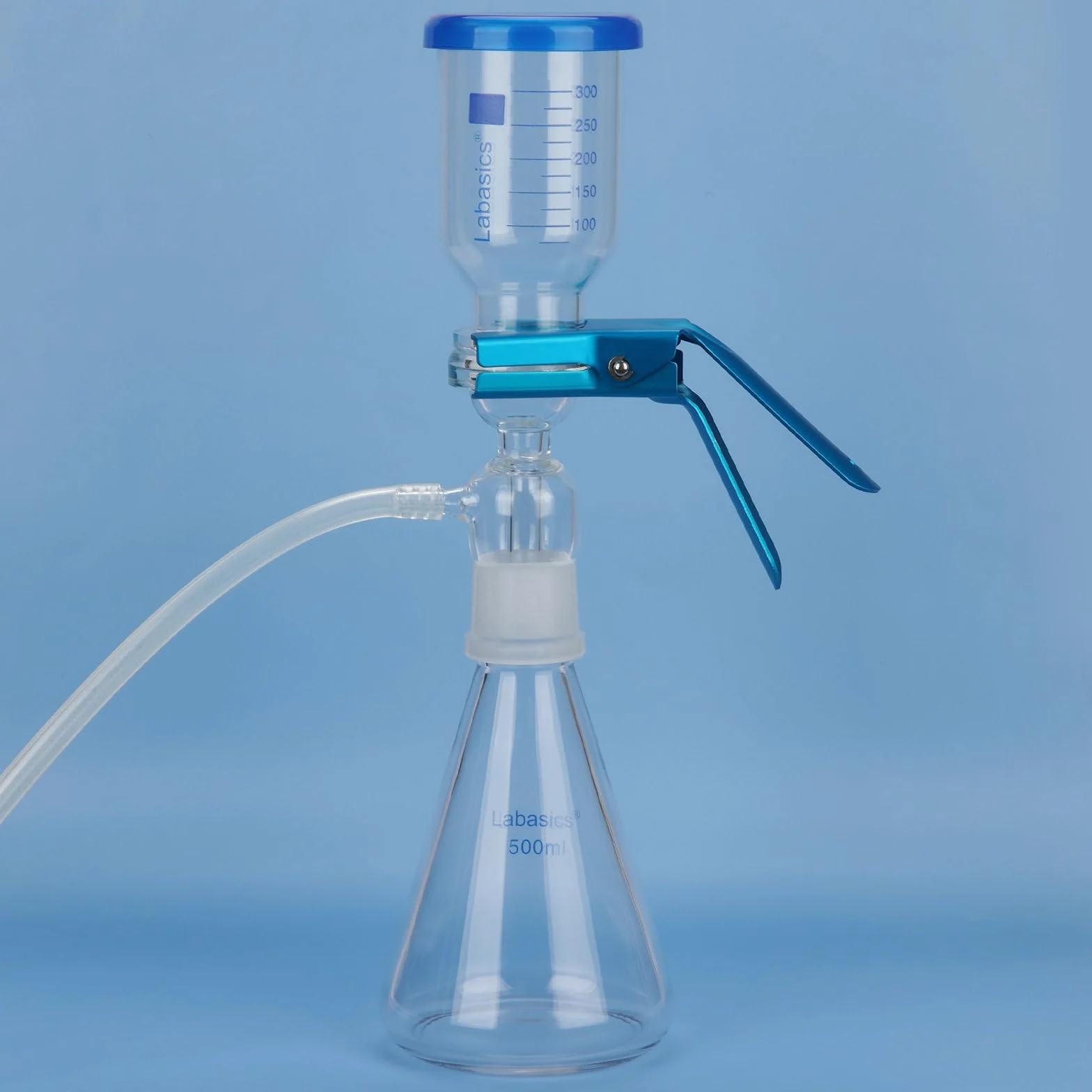 Labasics Apparato di Filtrazione a Vuoto, Vetro Borosilicato, Piastra Filtro 10μm, Matrazzo 500 ml, Becher 300 ml